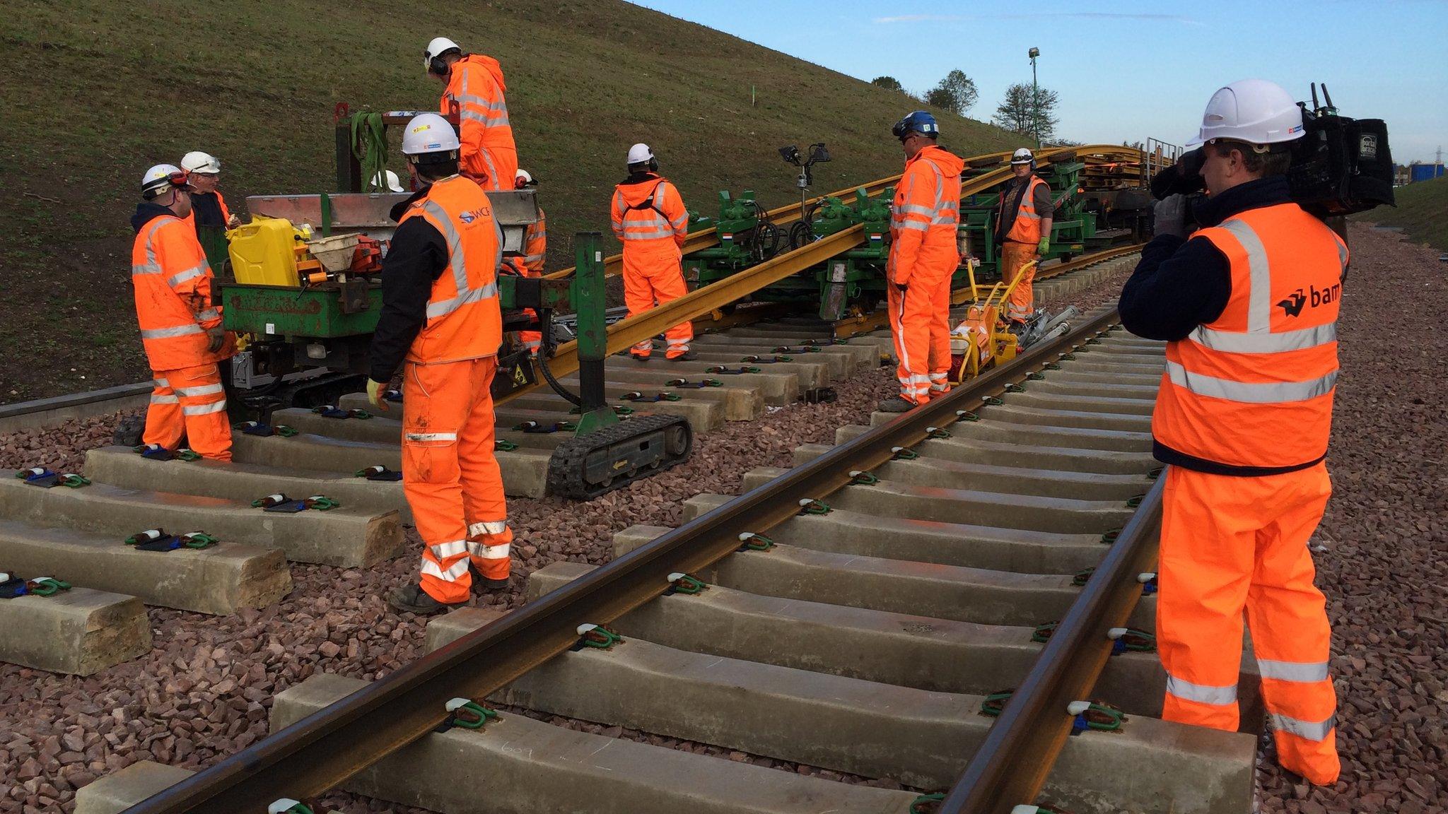 Rail track laying