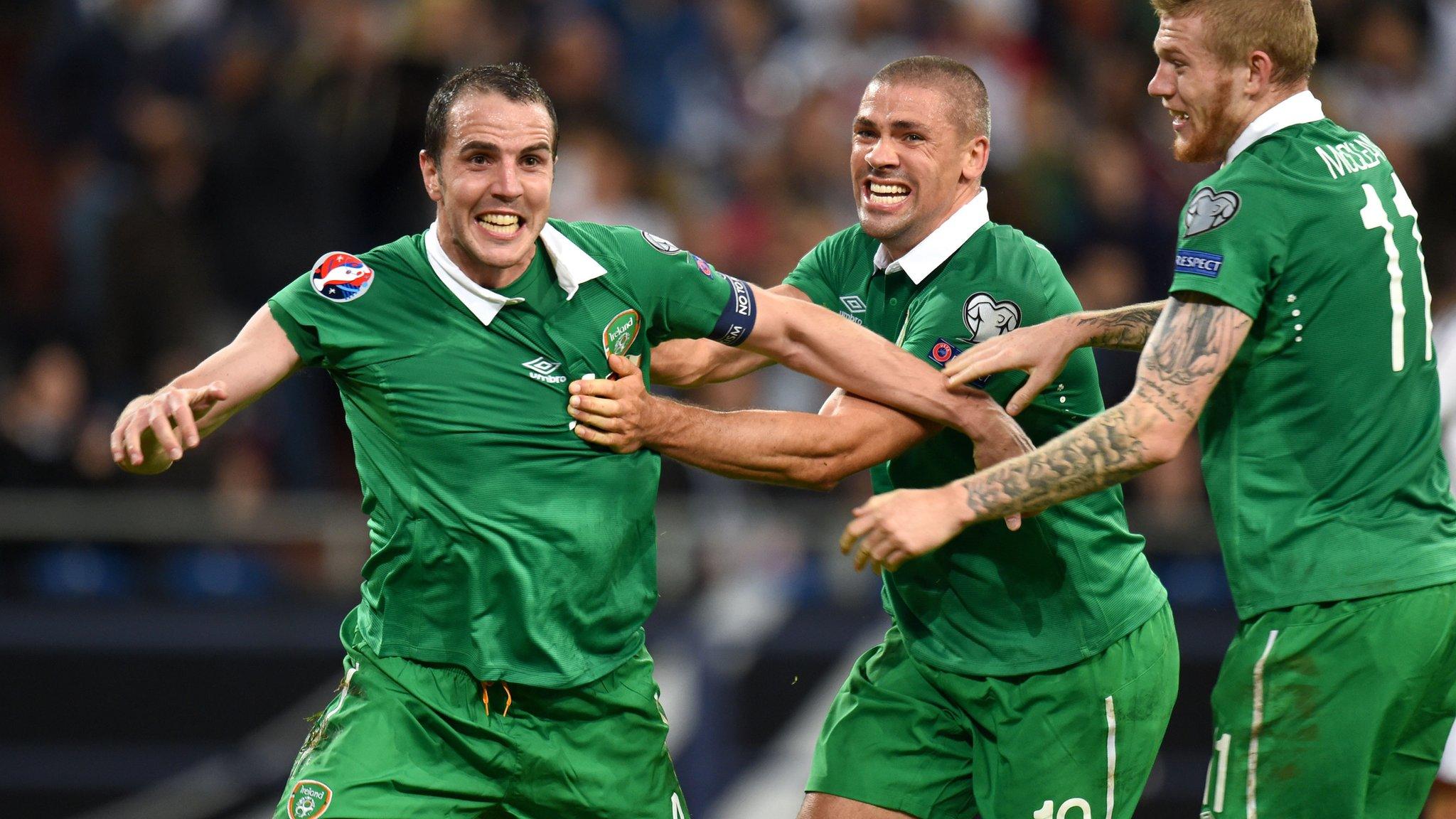 John O'shea celebrates