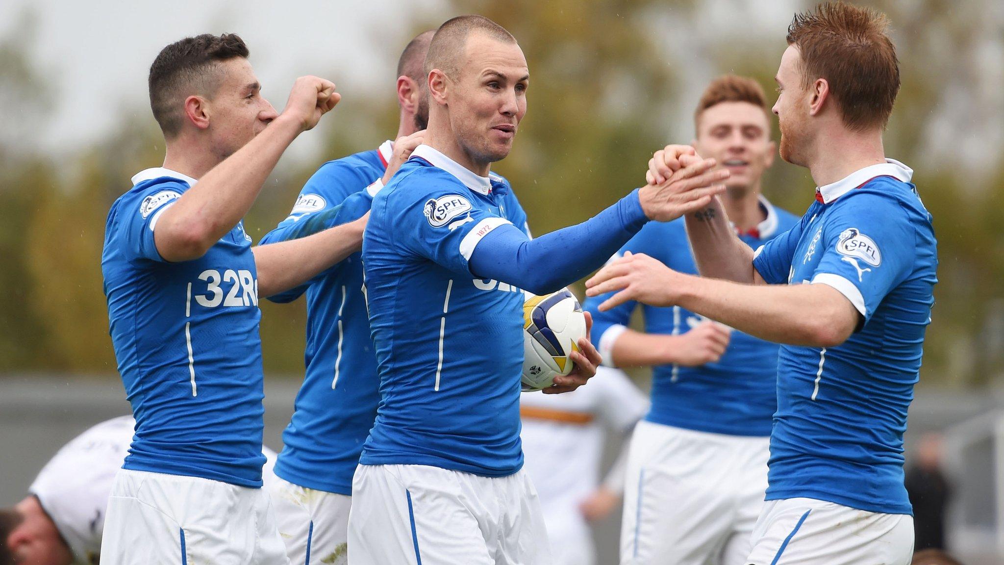 Rangers players celebrating