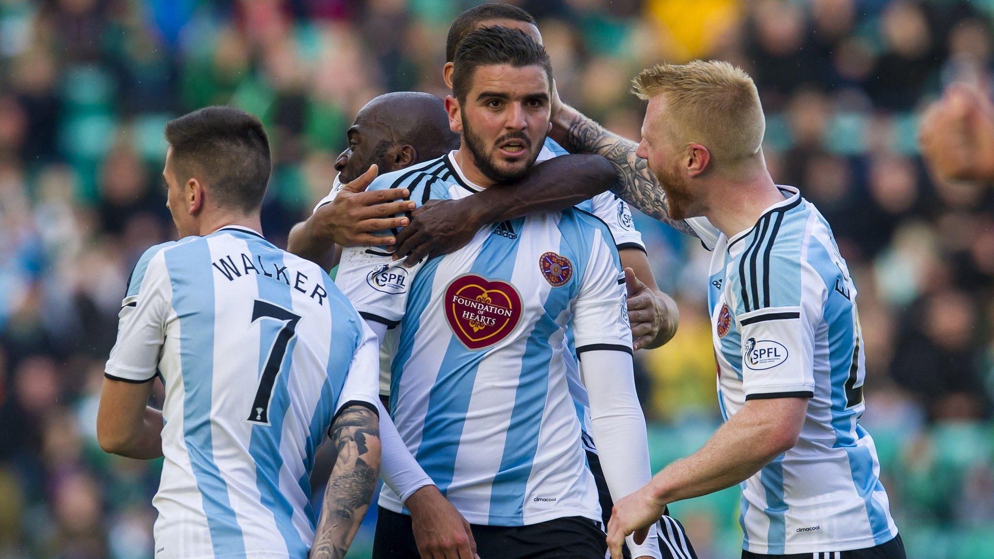 Hearts players celebrating