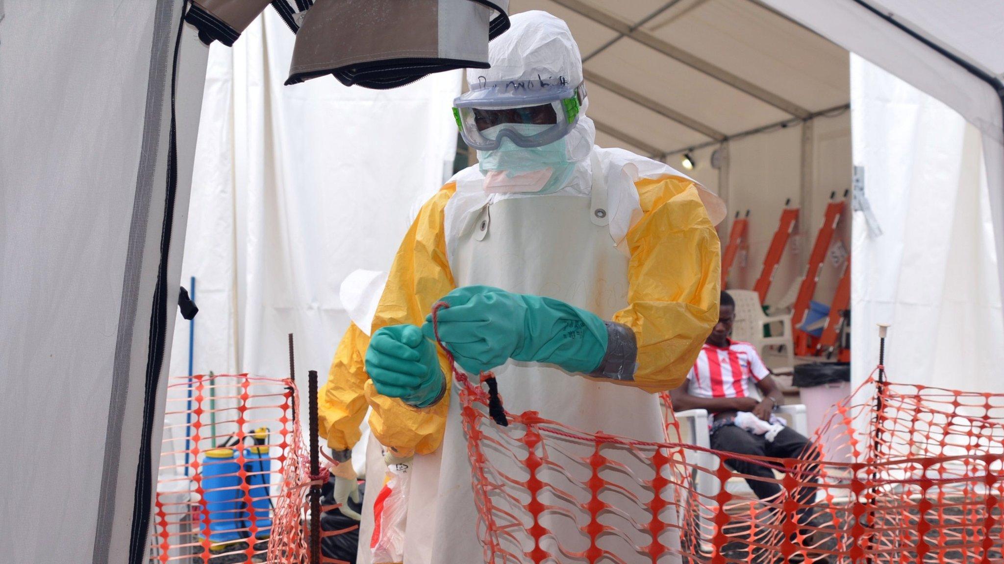 Healthcare worker in protective gear