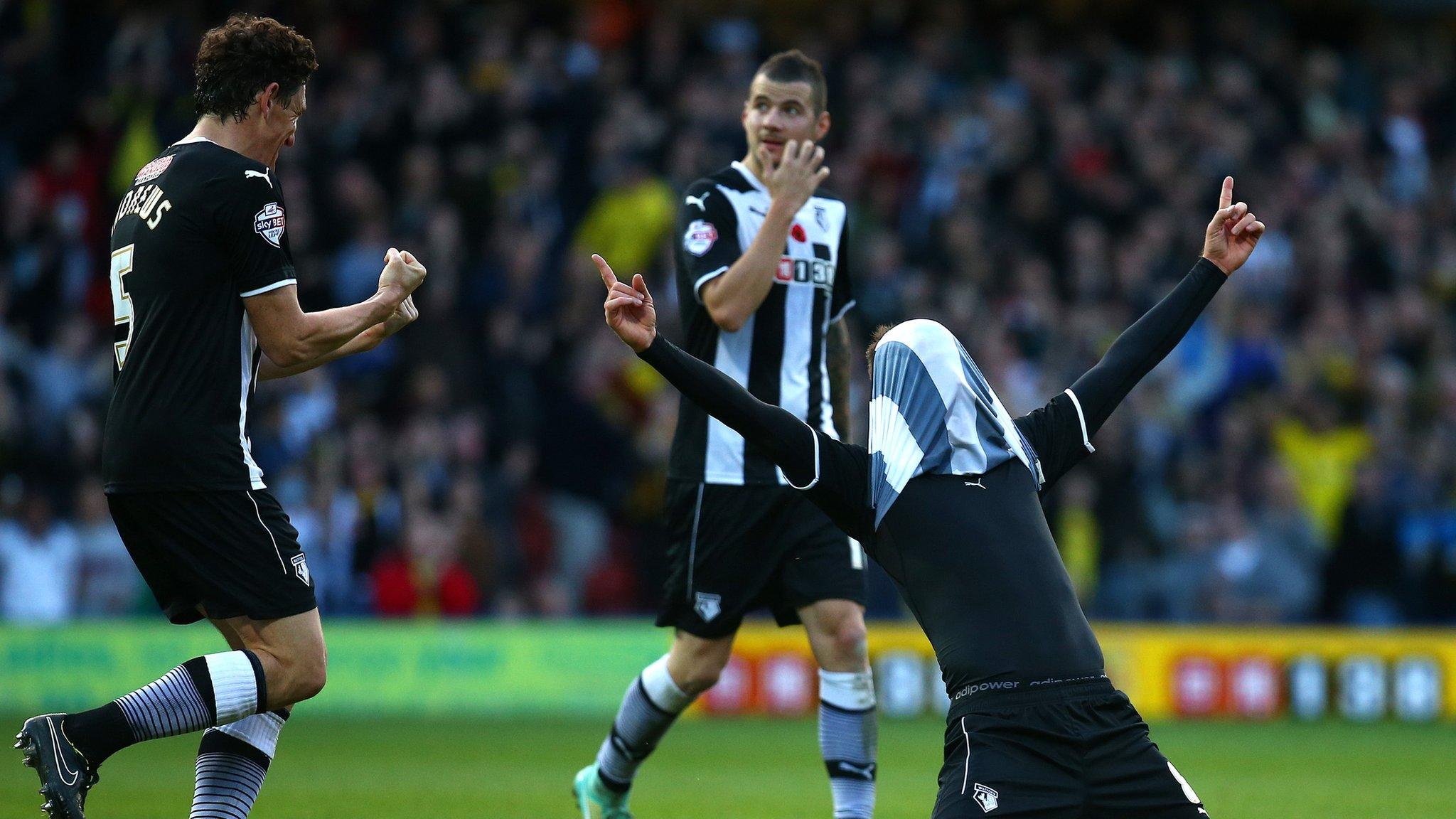 Watford celebrate goal against Millwall