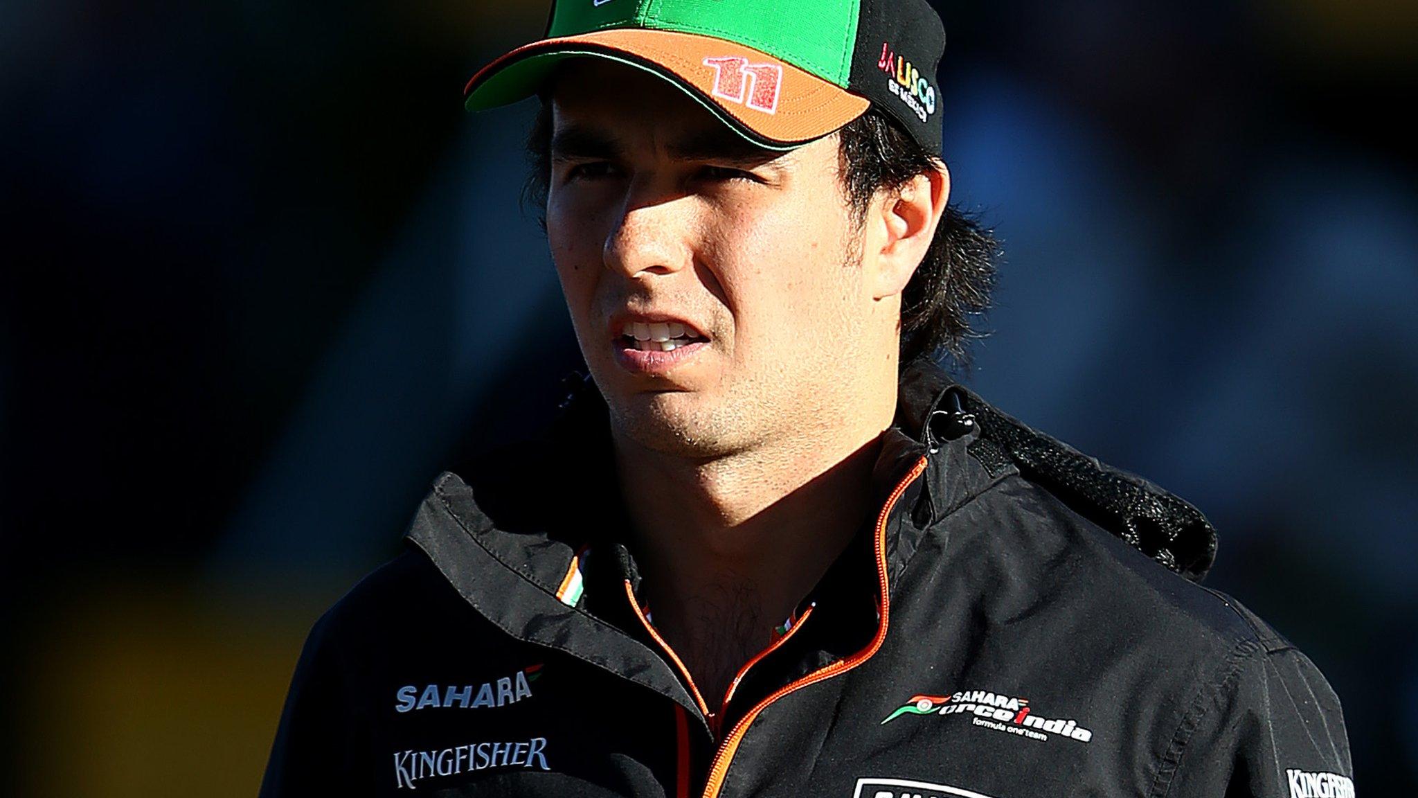 Sergio Perez after crashing out of US Grand Prix