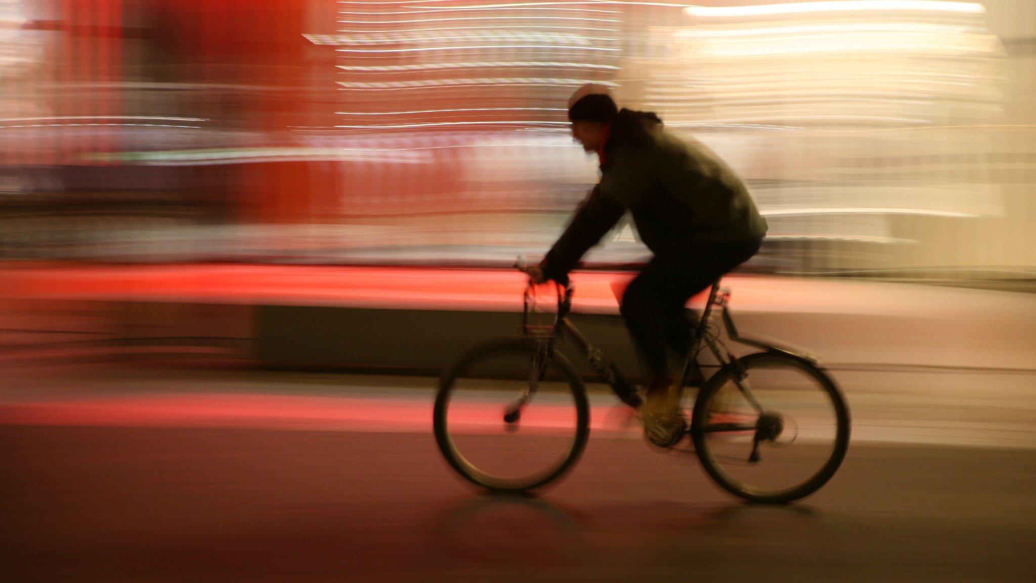 Cyclist in silhouette