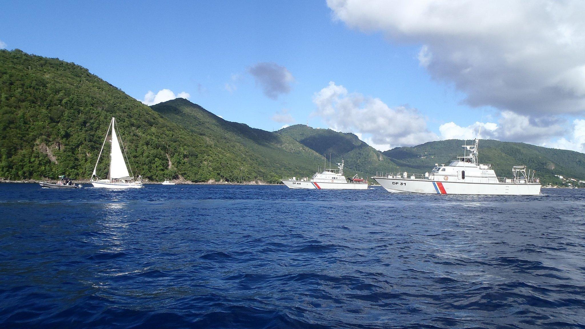 French customs vessels with seized yacht SY Hygeia of Halsa