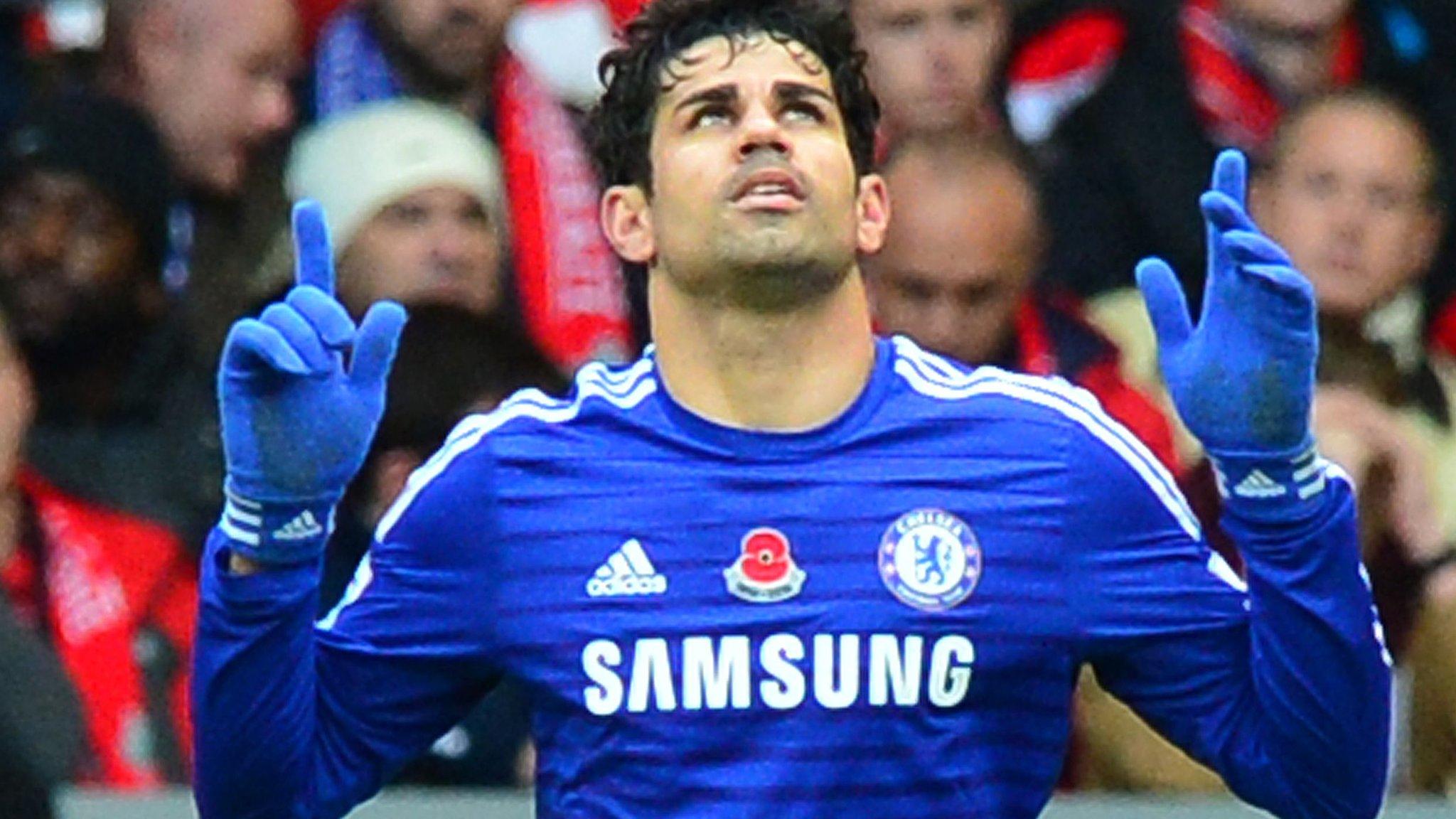 Diego Costa scored in the second half for Chelsea at Liverpool