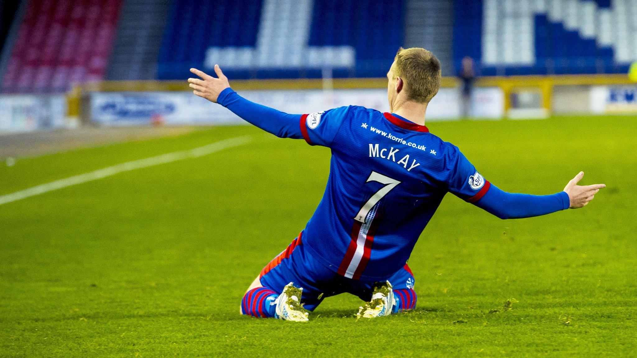 Billy McKay celebrates after scoring for Inverness Caledonian Thistle against Hamilton Academical