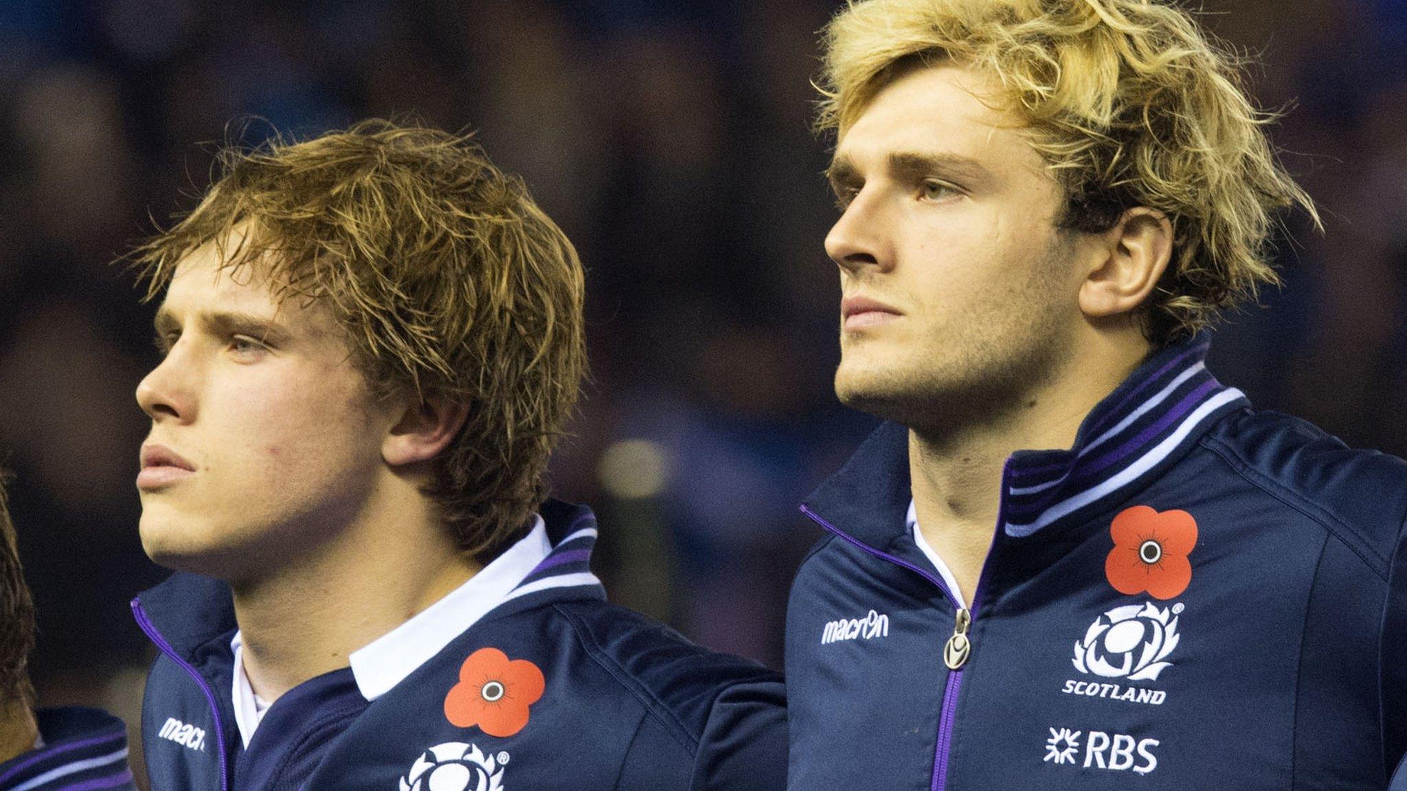 Jonny and Richie Gray (right) started together for Scotland for the first time