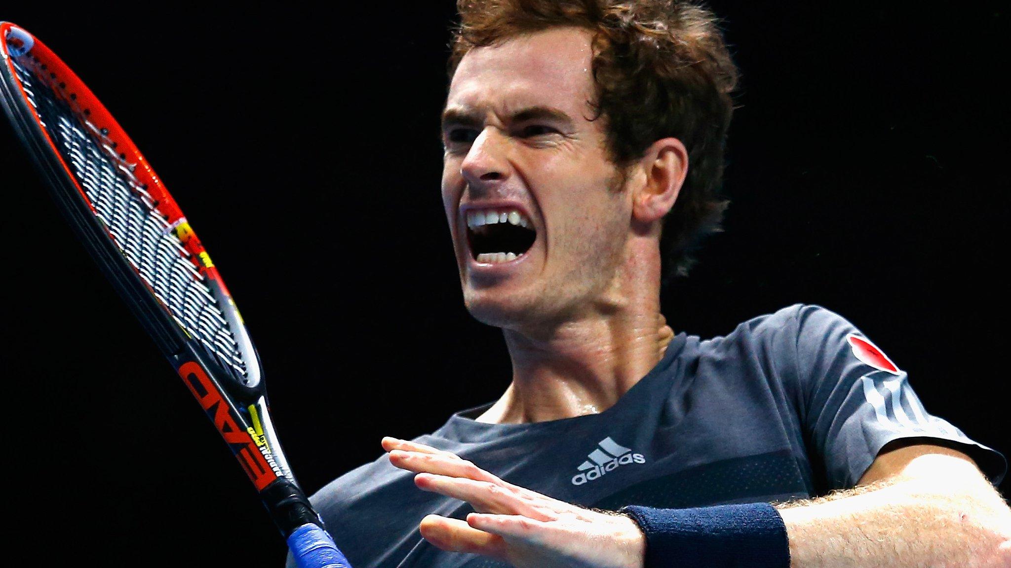 Andy Murray in action at the ATP Finals in London