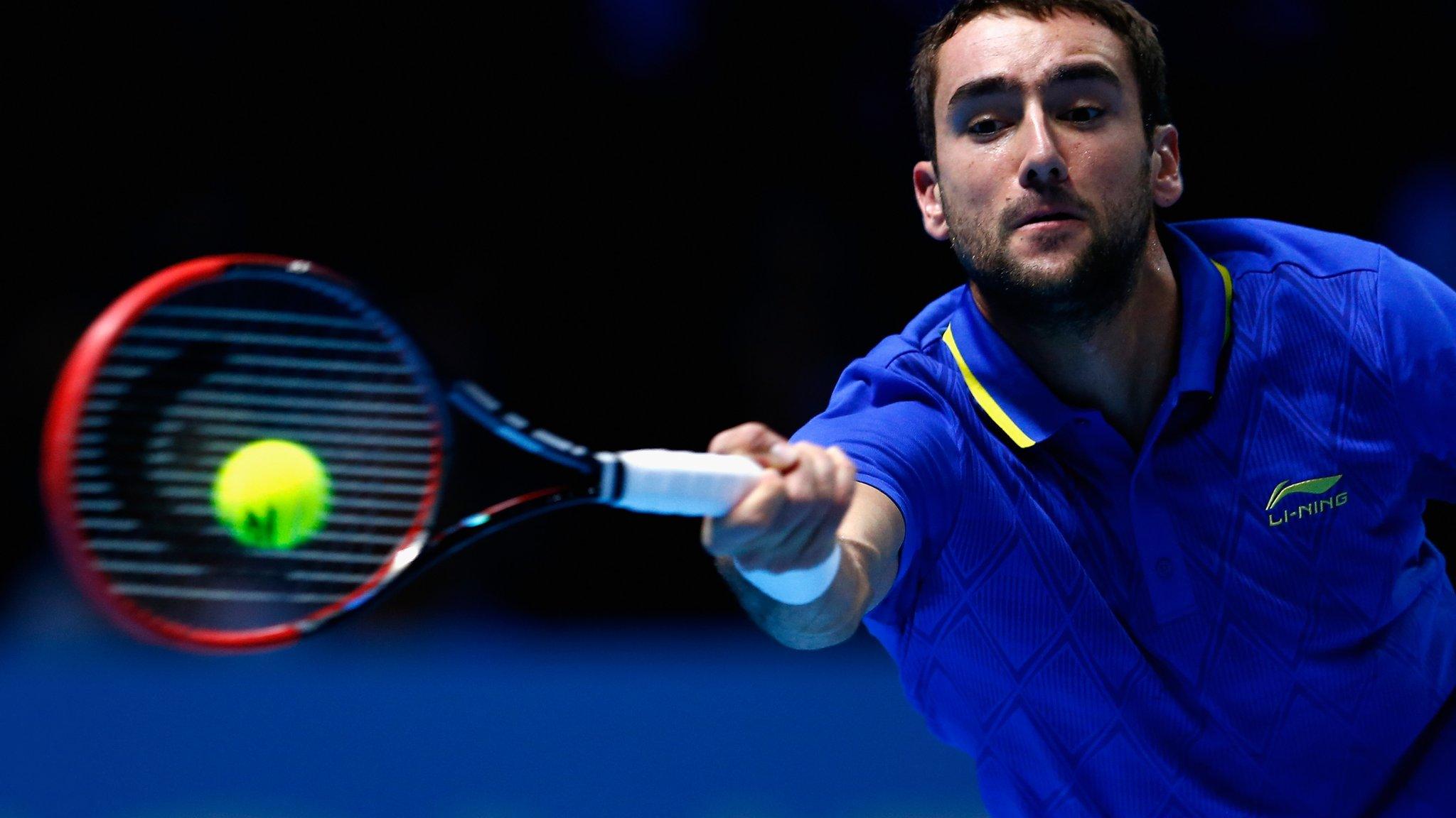 Marin Cilic in action at the ATP Finals in London