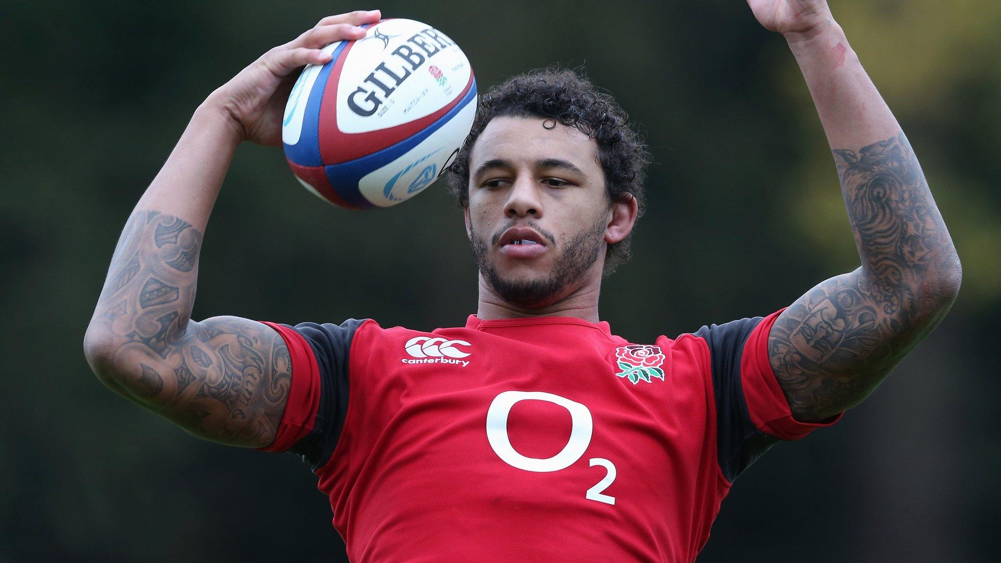 Courtney Lawes pictured during England training this week