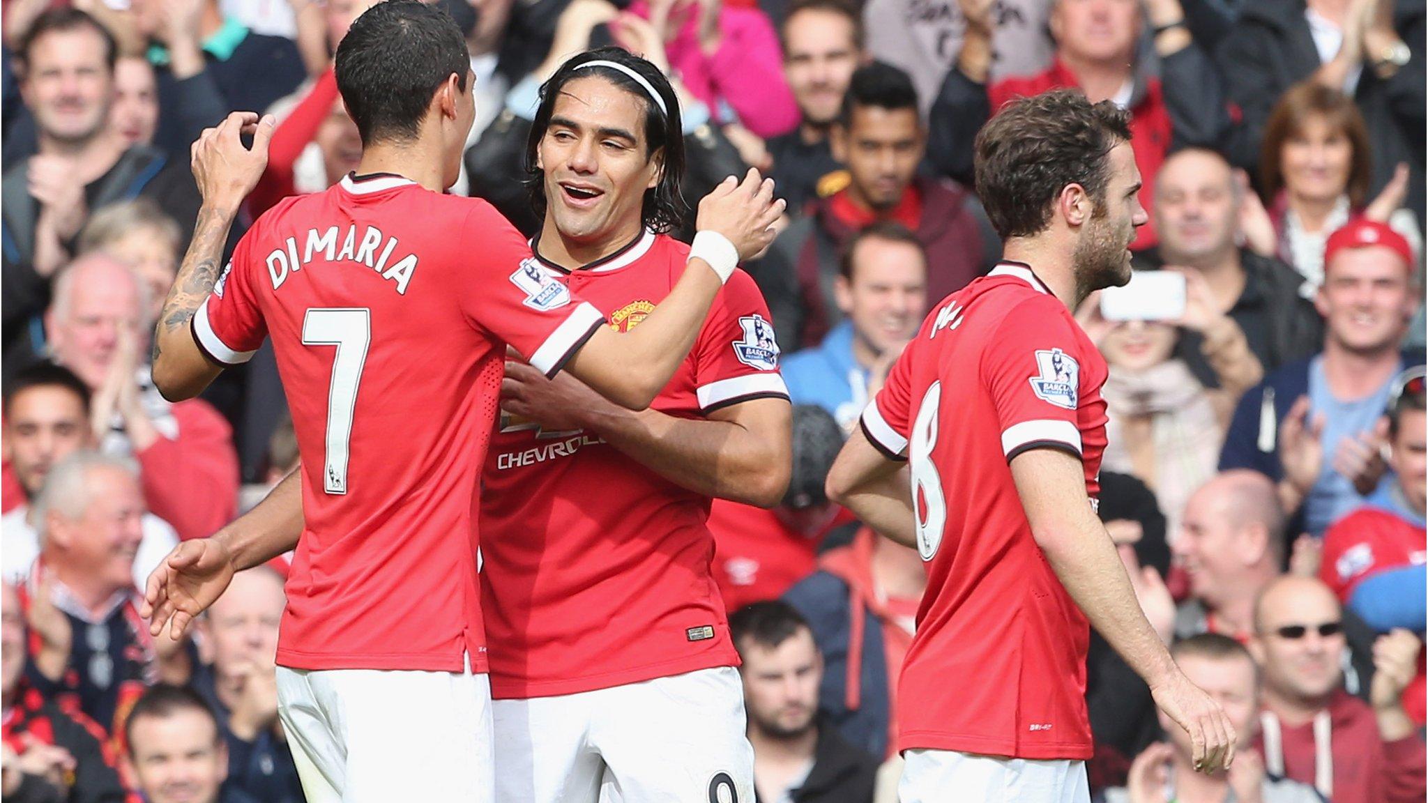 Manchester United's Di Maria, Falcao & Juan Mata