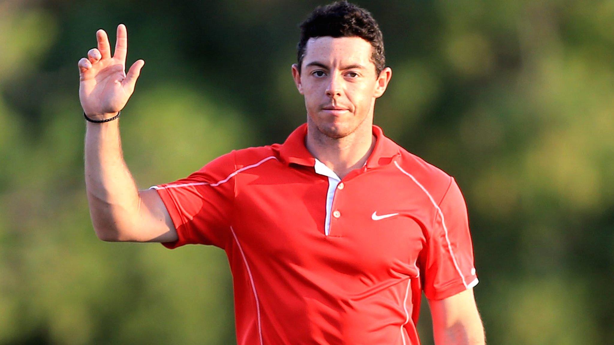 Rory McIlroy in first-round action at the World Tour Championship