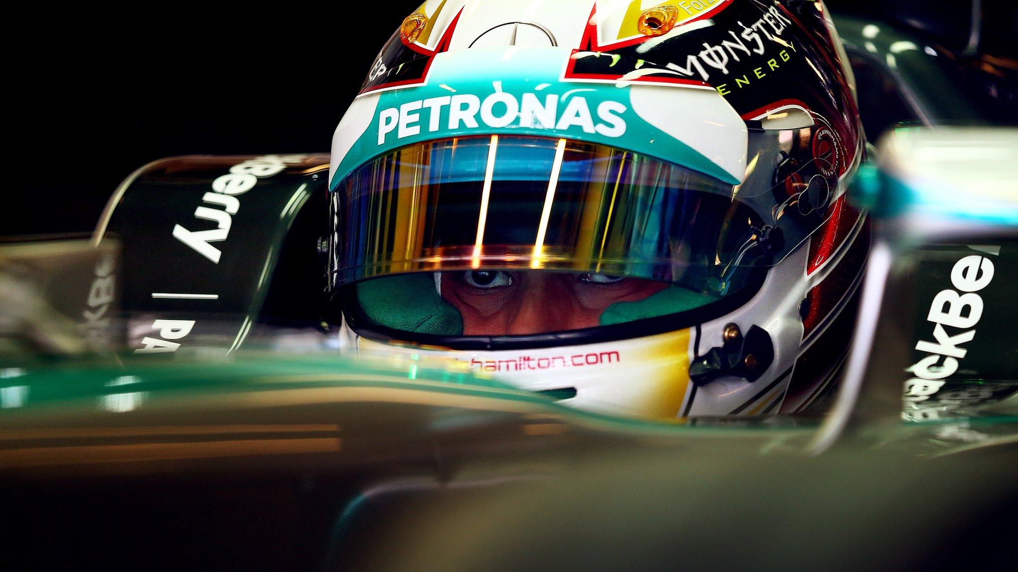 Lewis Hamilton in practice one at Abu Dhabi