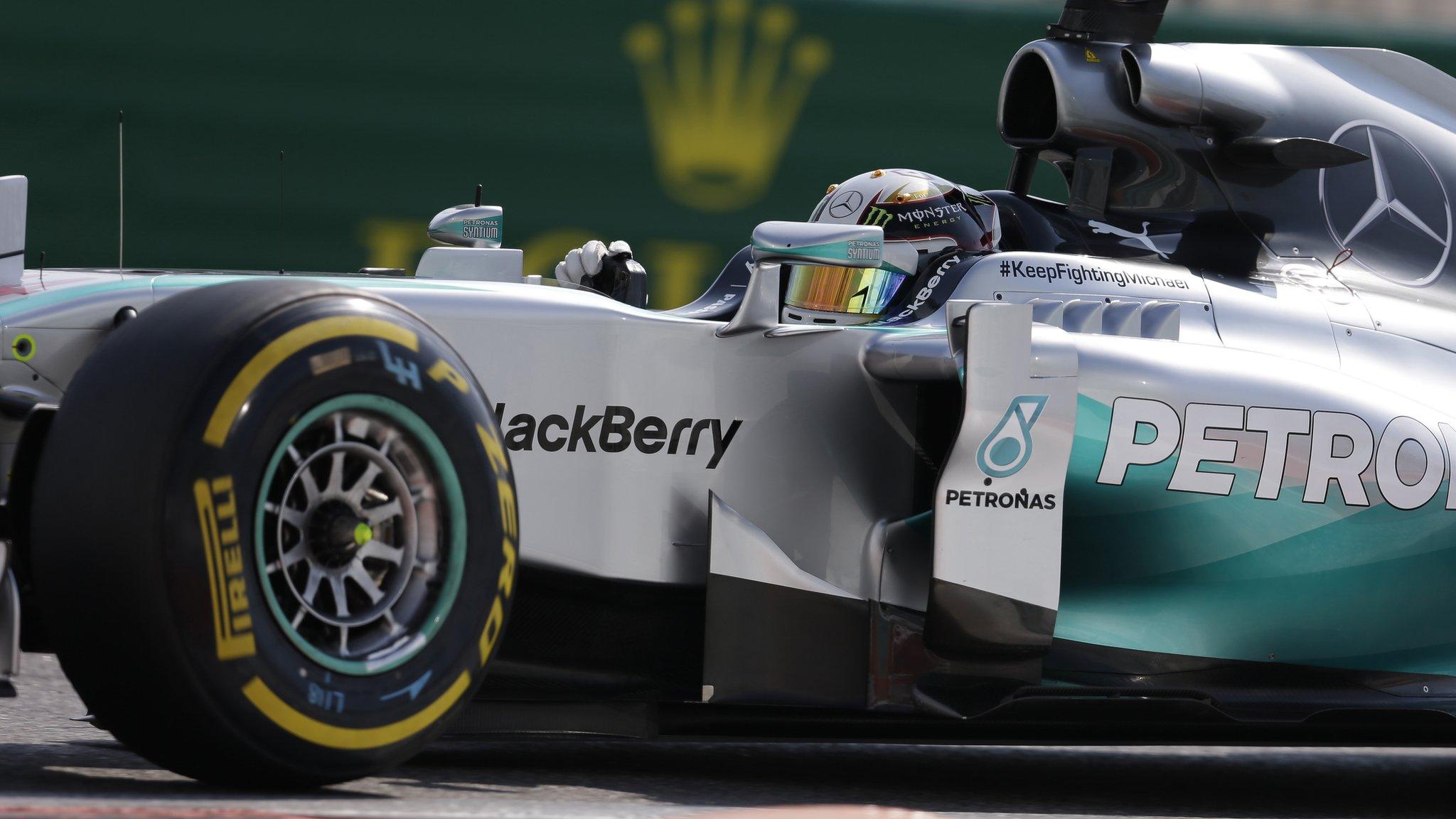 Lewis Hamilton in practice at the season-ending Abu Dhabi Grand Prix