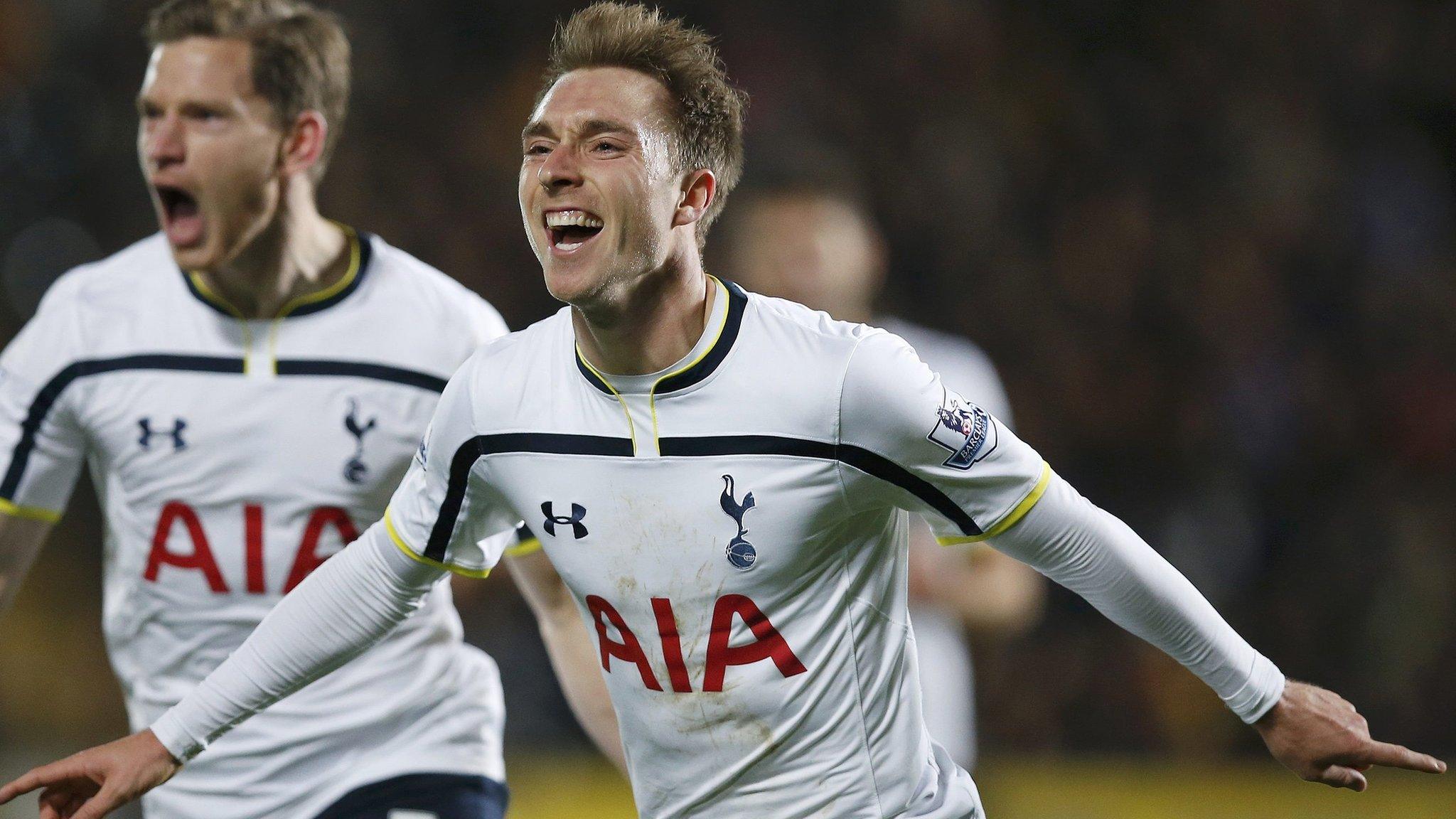 Christian Eriksen celebrates