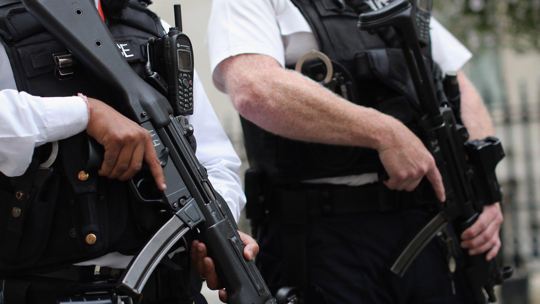 Armed police in London in August 2014