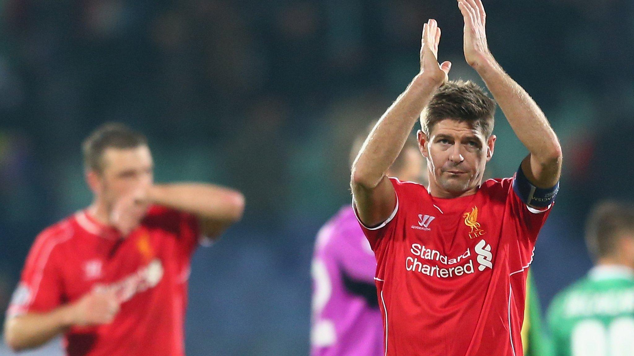 Liverpool captain Steven Gerrard at full-time