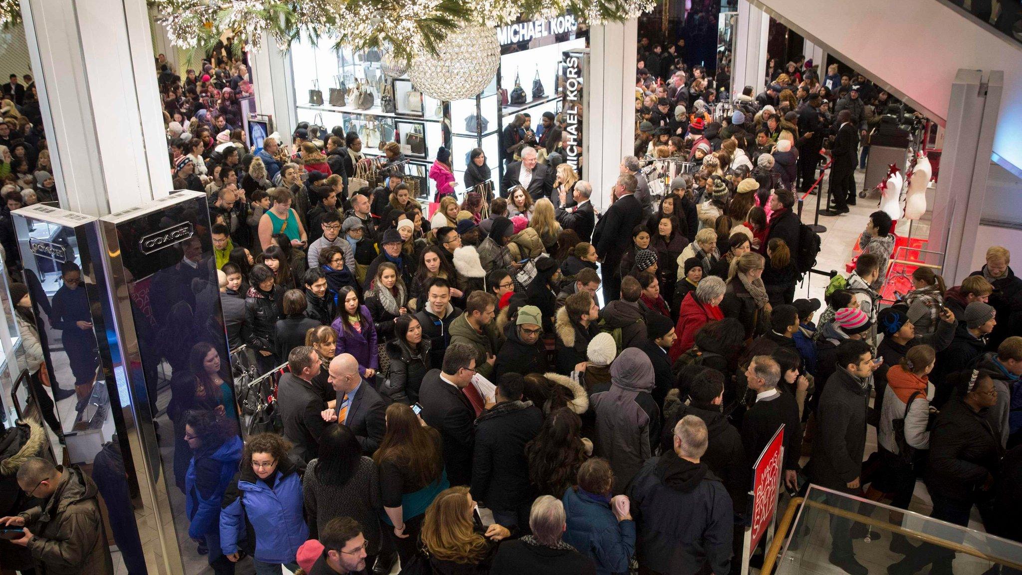 Shoppers at Macys