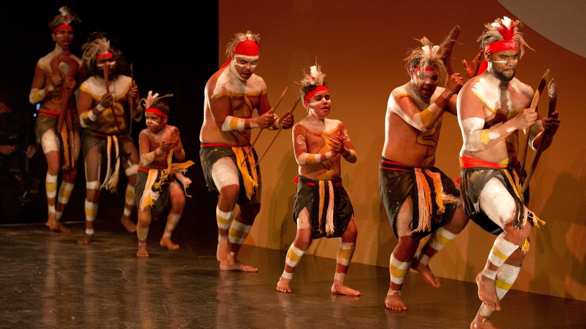 Aboriginal and Torres Strait Island dancers perform at the welcome ceremony for the leaders attending the G20 Summit in Brisbane, 15 November 2014