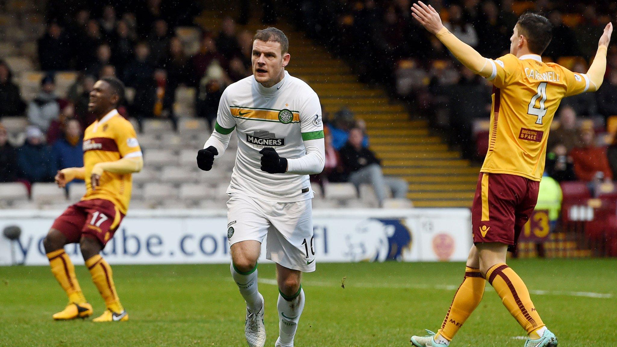 Anthony Stokes celebrates after scoring for Celtic against Motherwell