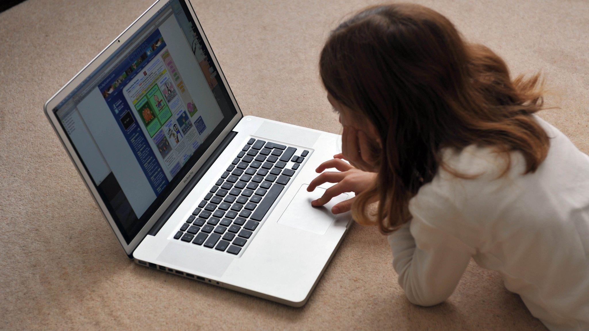 Girl browsing the internet