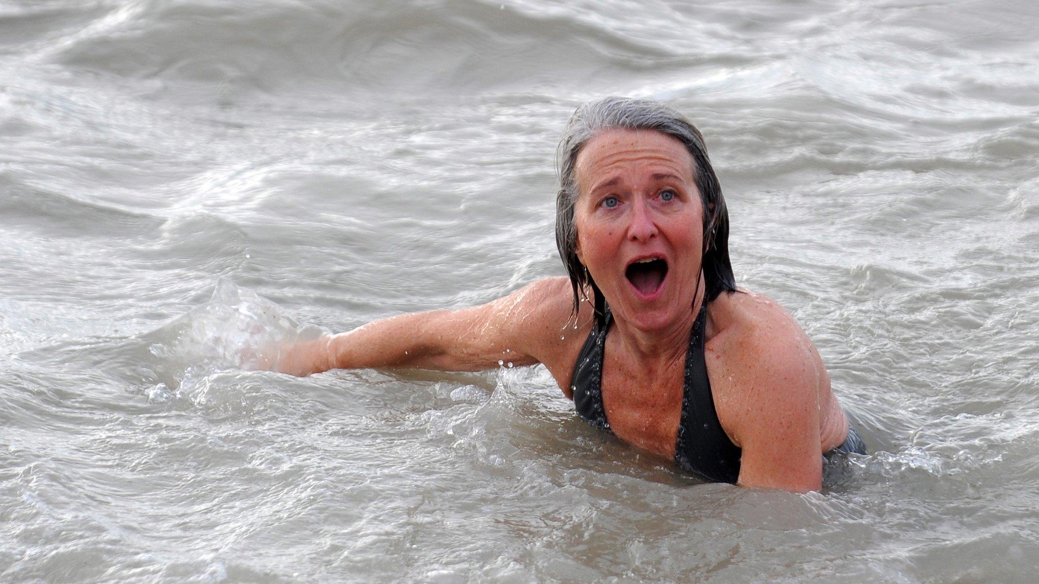 A Brighton swimmer at Christmas