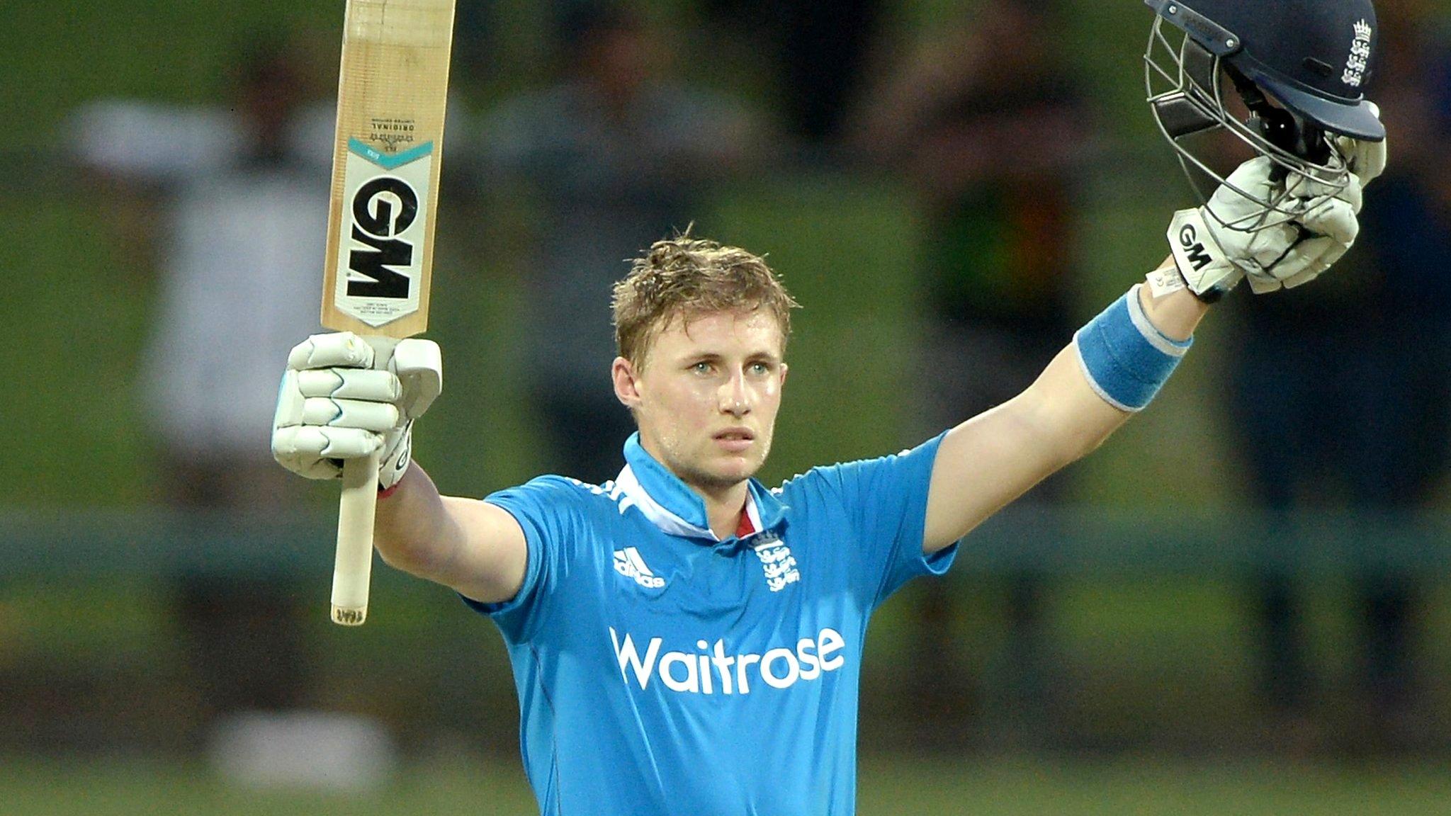 England batsman Joe Root celebrates his century