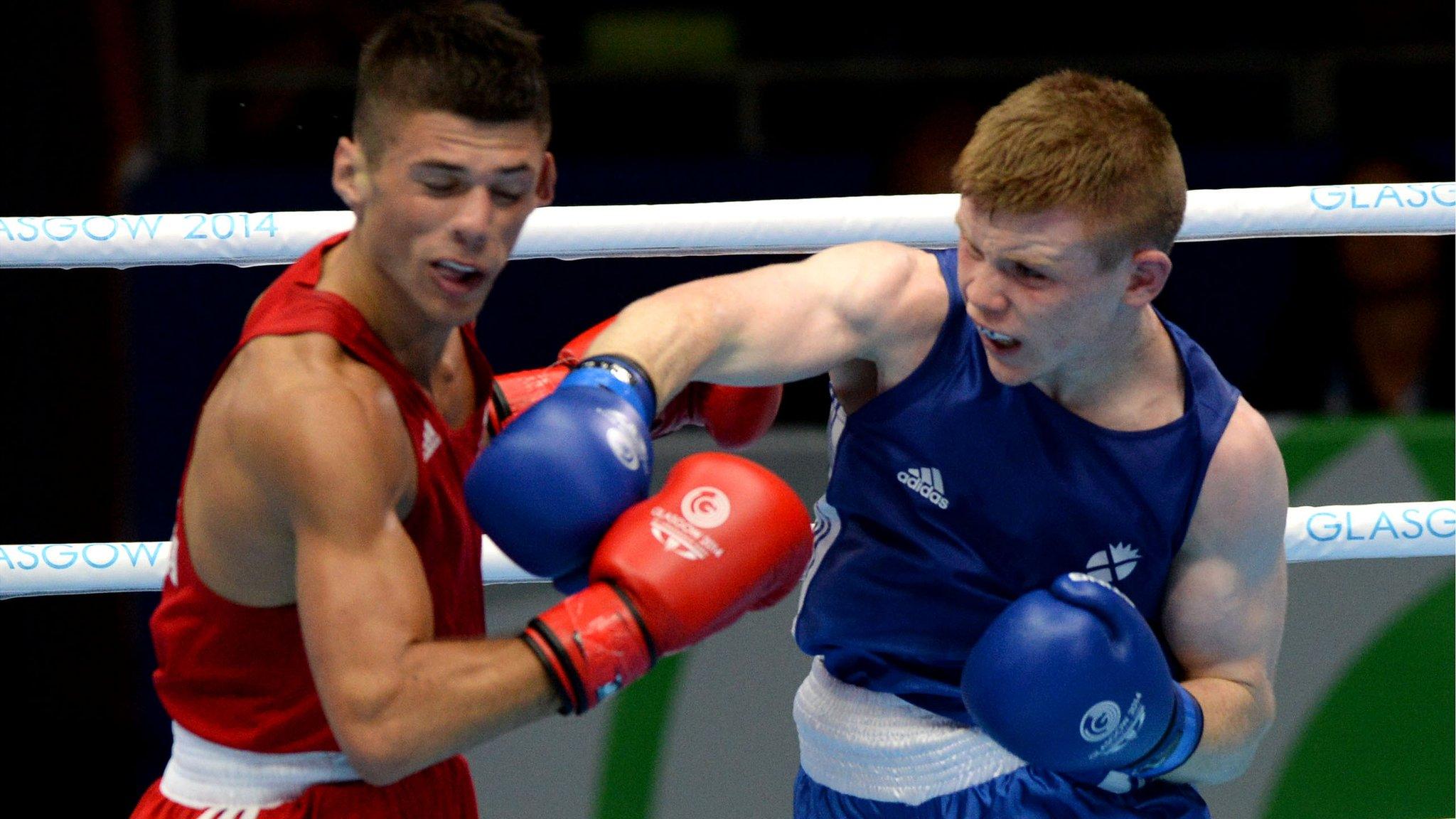 Charlie Flynn competing for Scotland at he Glasgow 2014 Commonwealth Games