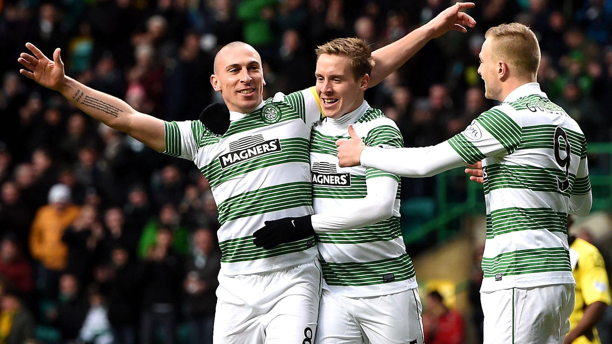 Celtic players celebrating