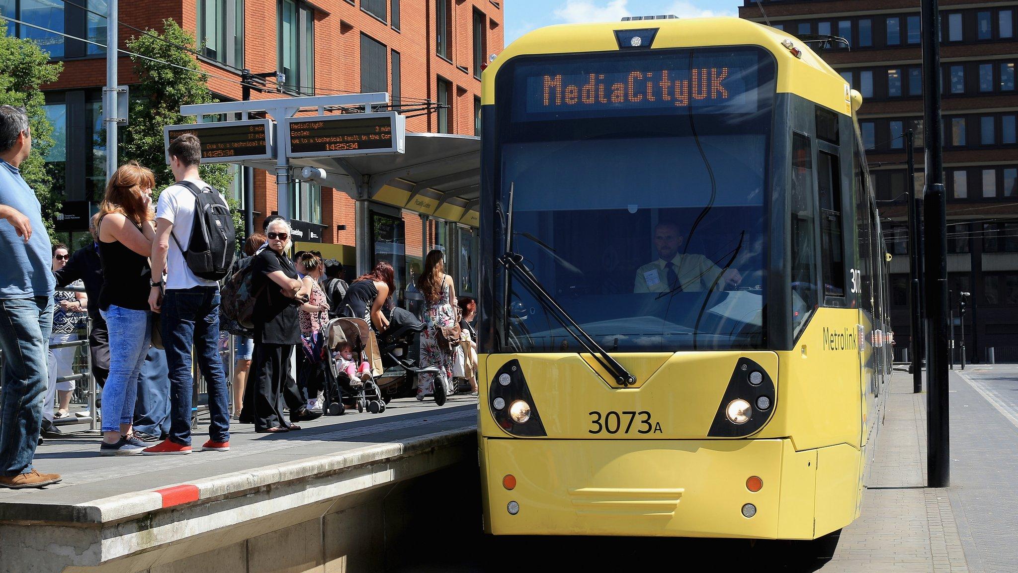 tram at Piccadilly Gardens stop