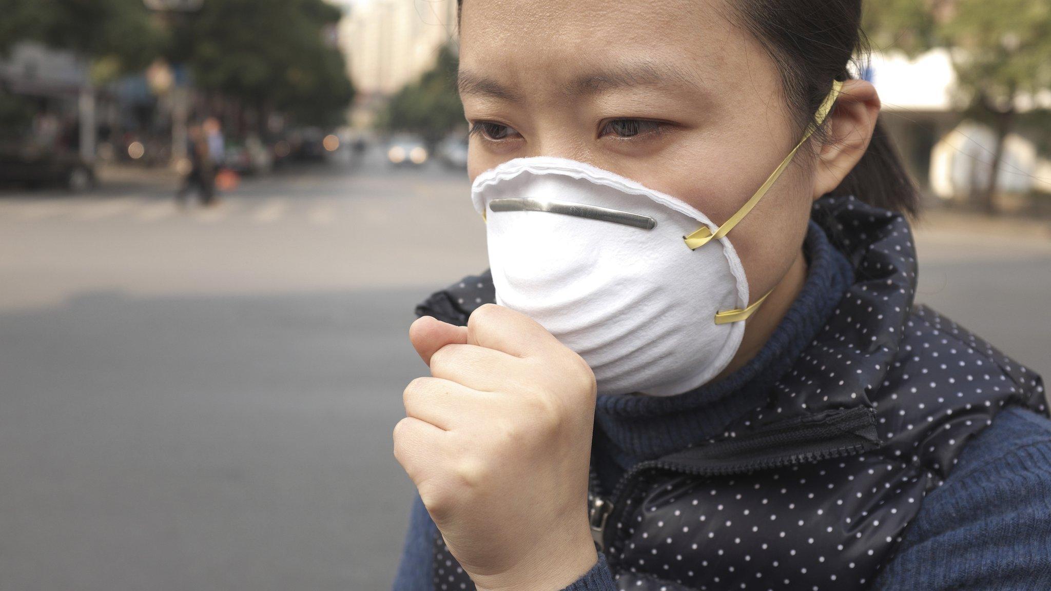 Woman with face mask