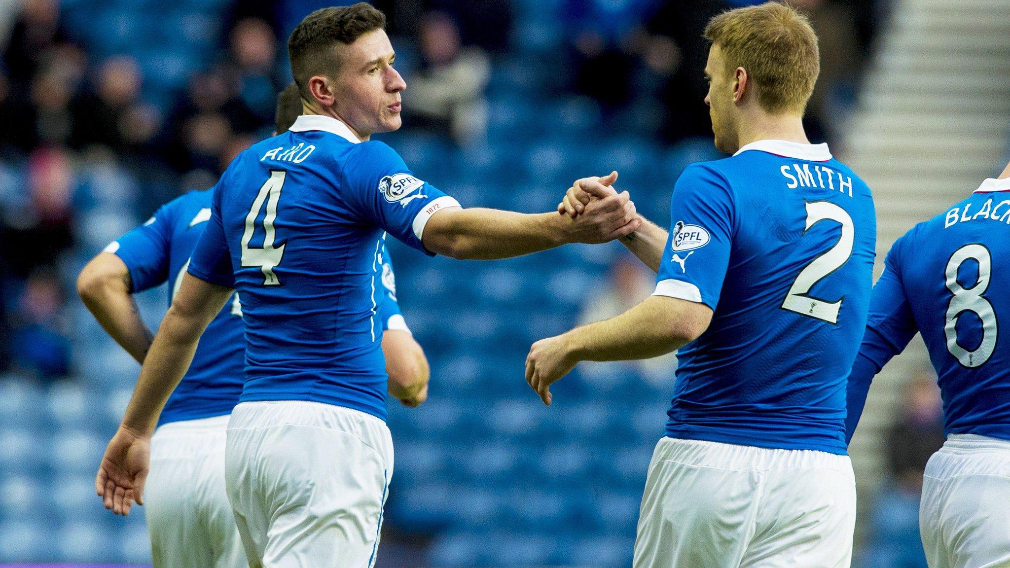 Fraser Aird and Steven Smith celebrate