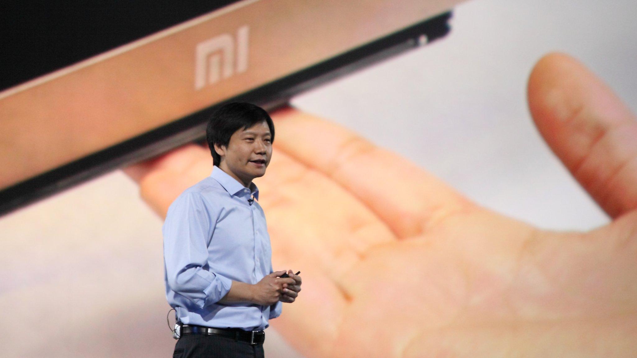 Xiaomi CEO Lei Jun speaks during a product launch