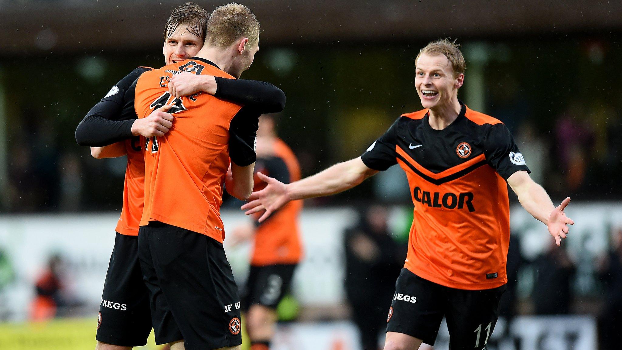 Dundee United players celebrating