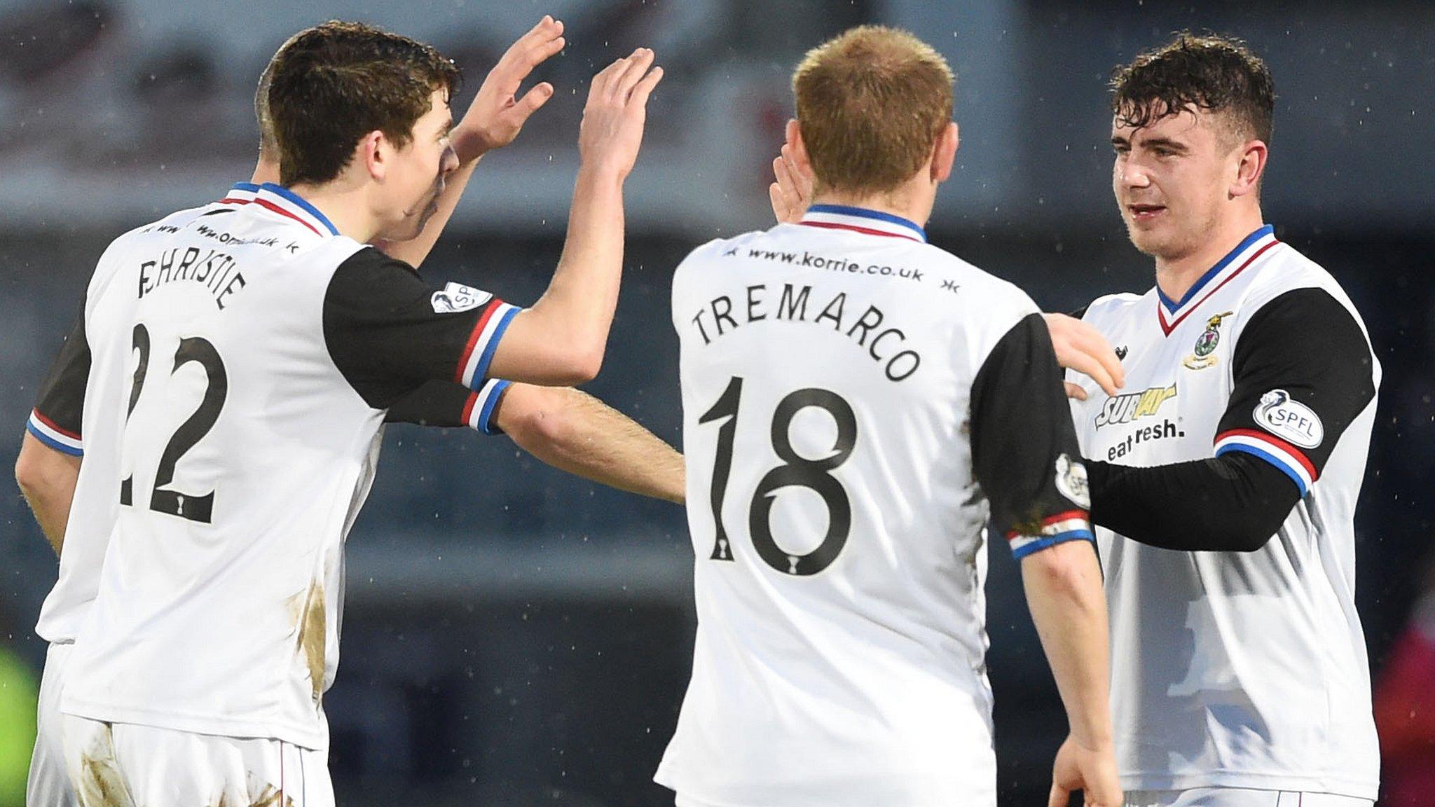 Inverness Caledonian Thistle players celebrating