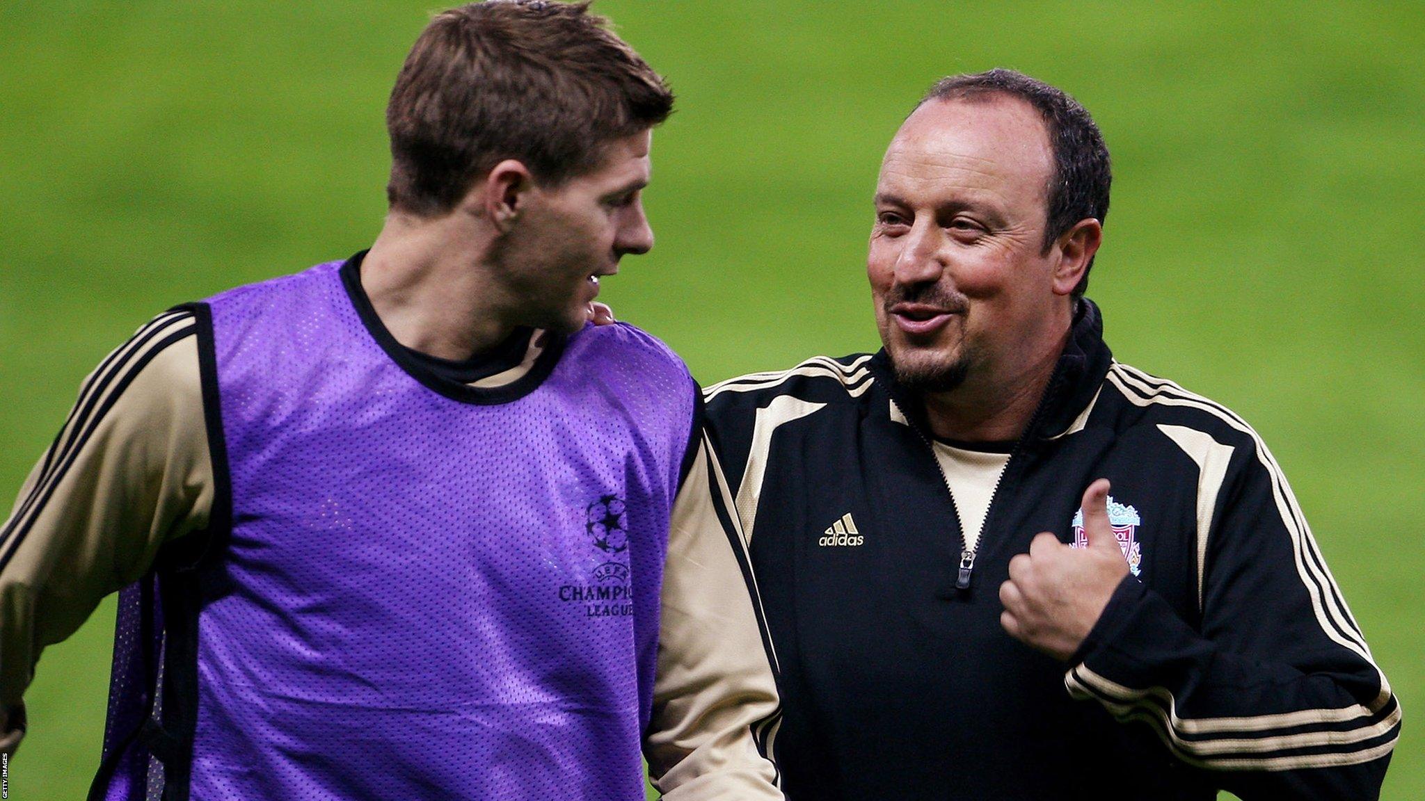 Steven Gerrard and Rafael Benitez