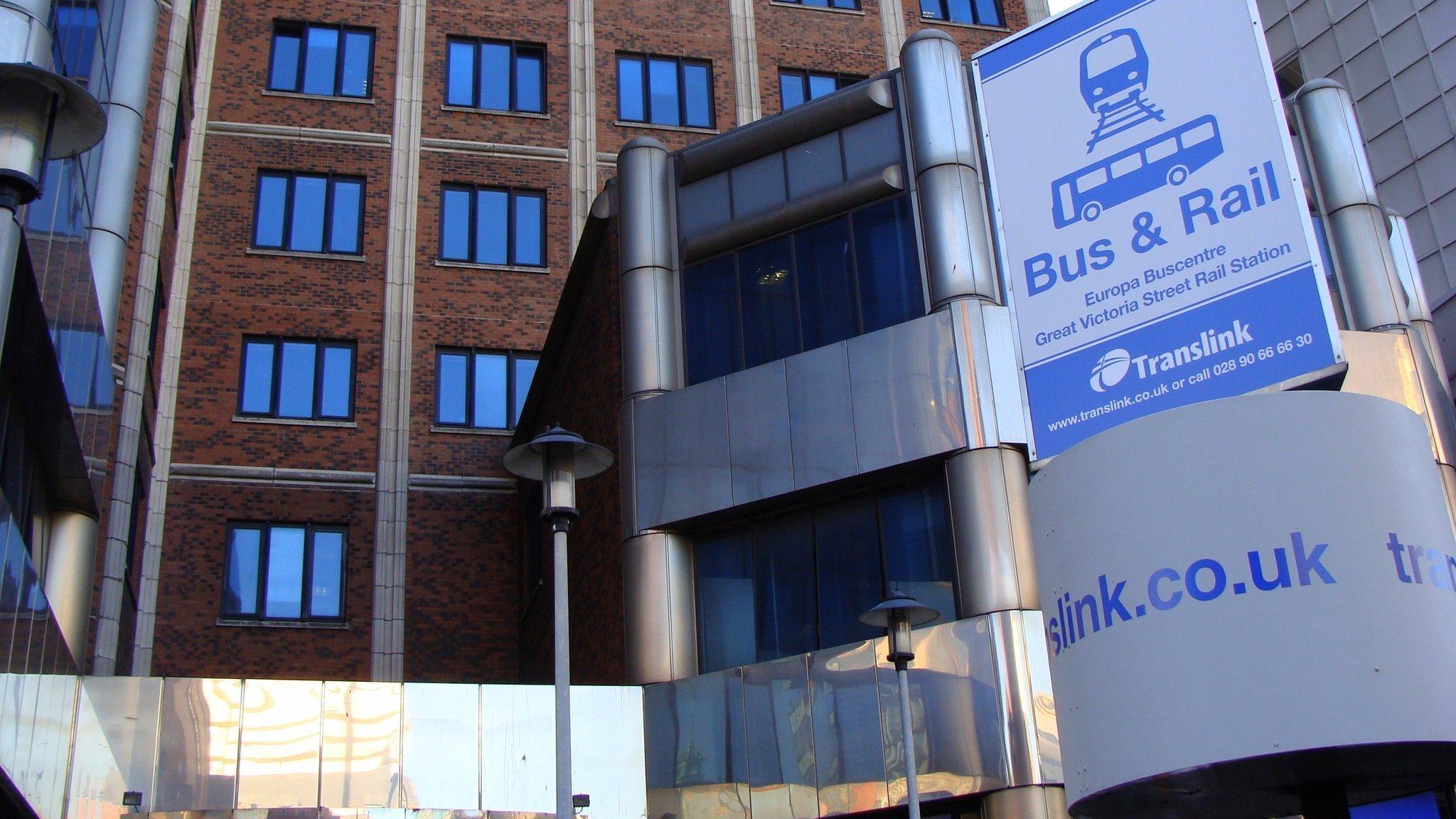 Bus station sign