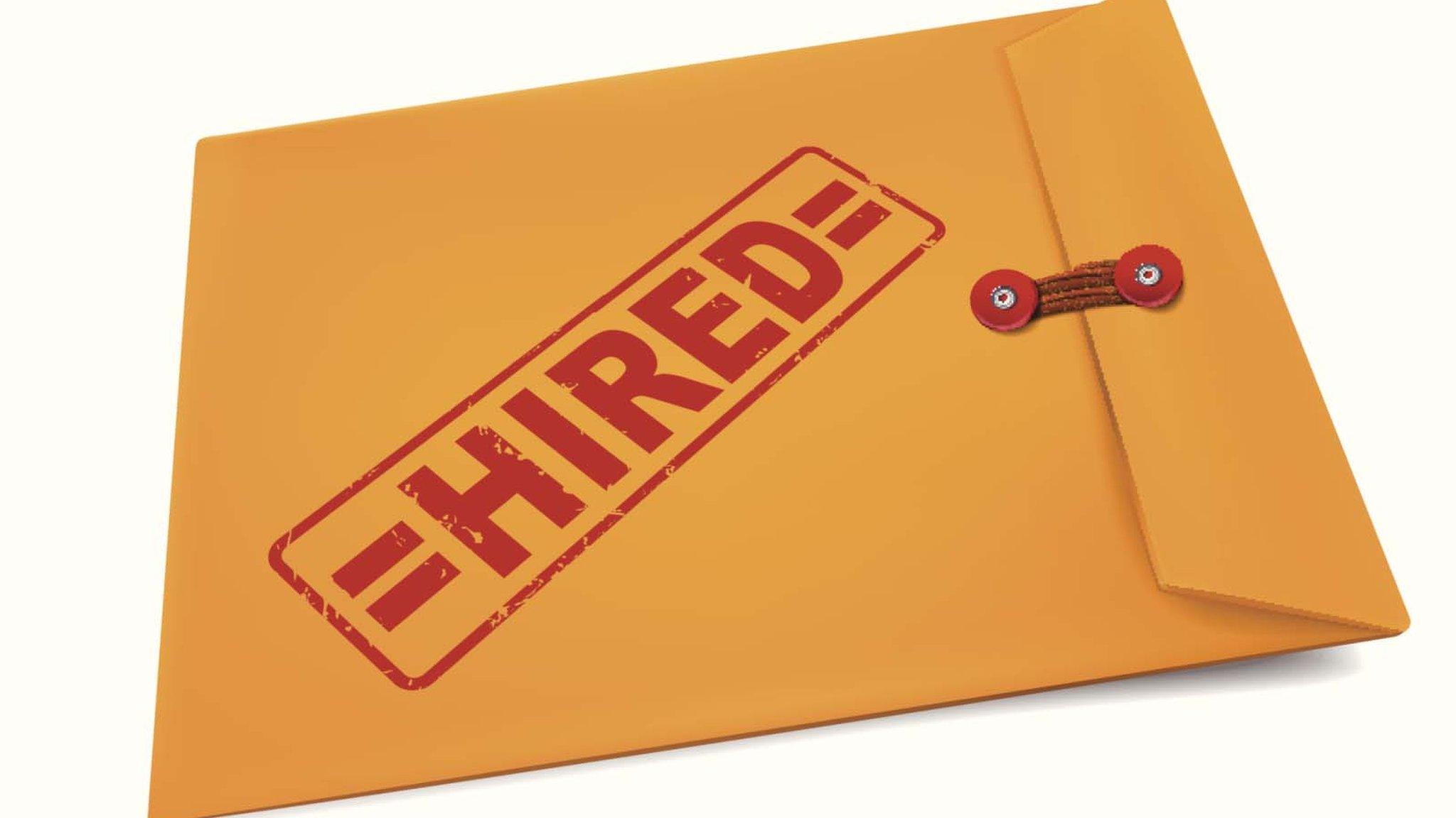 Envelope with hired stamp