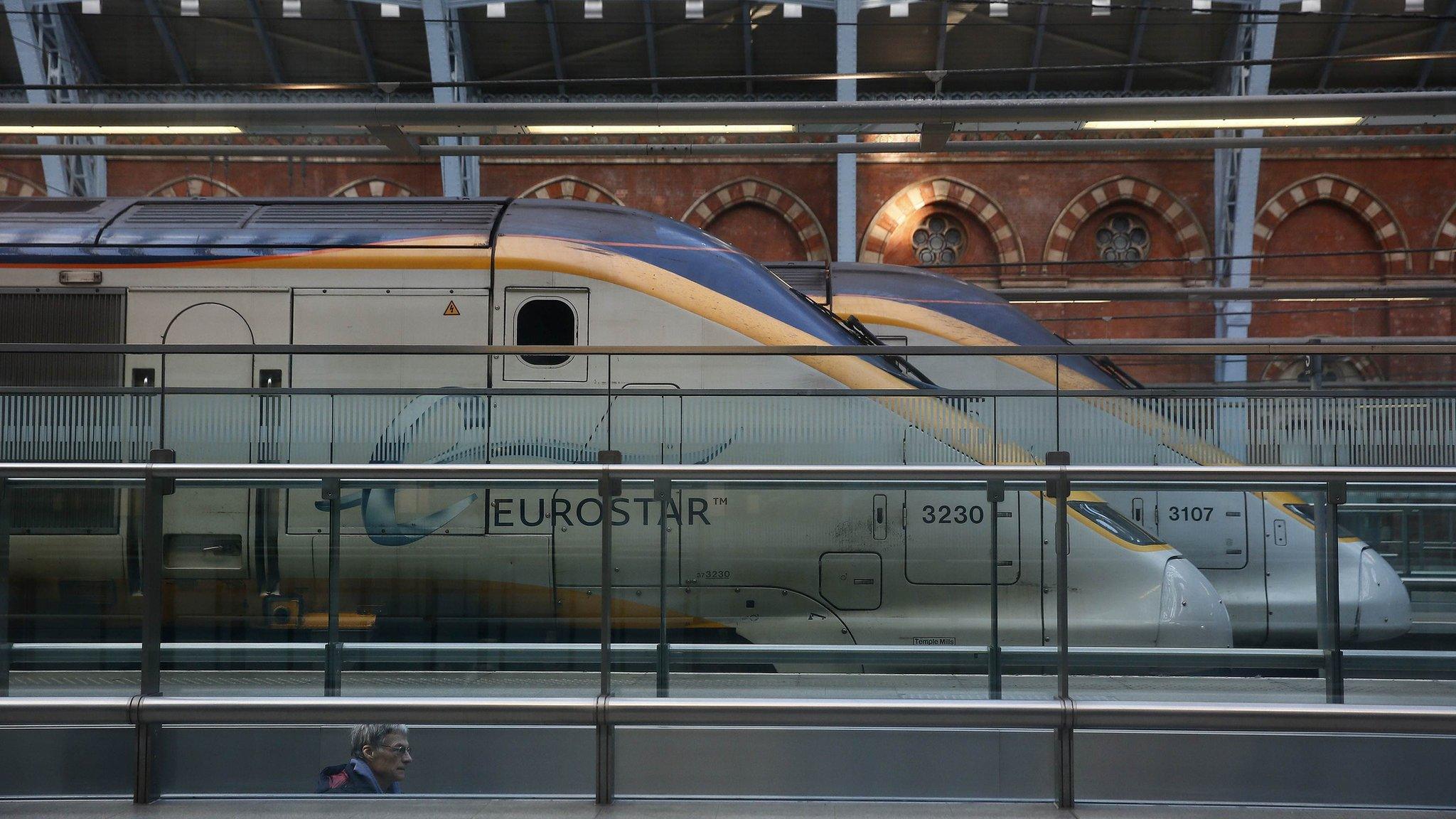 Eurostar trains at St Pancras on 17 January 2015