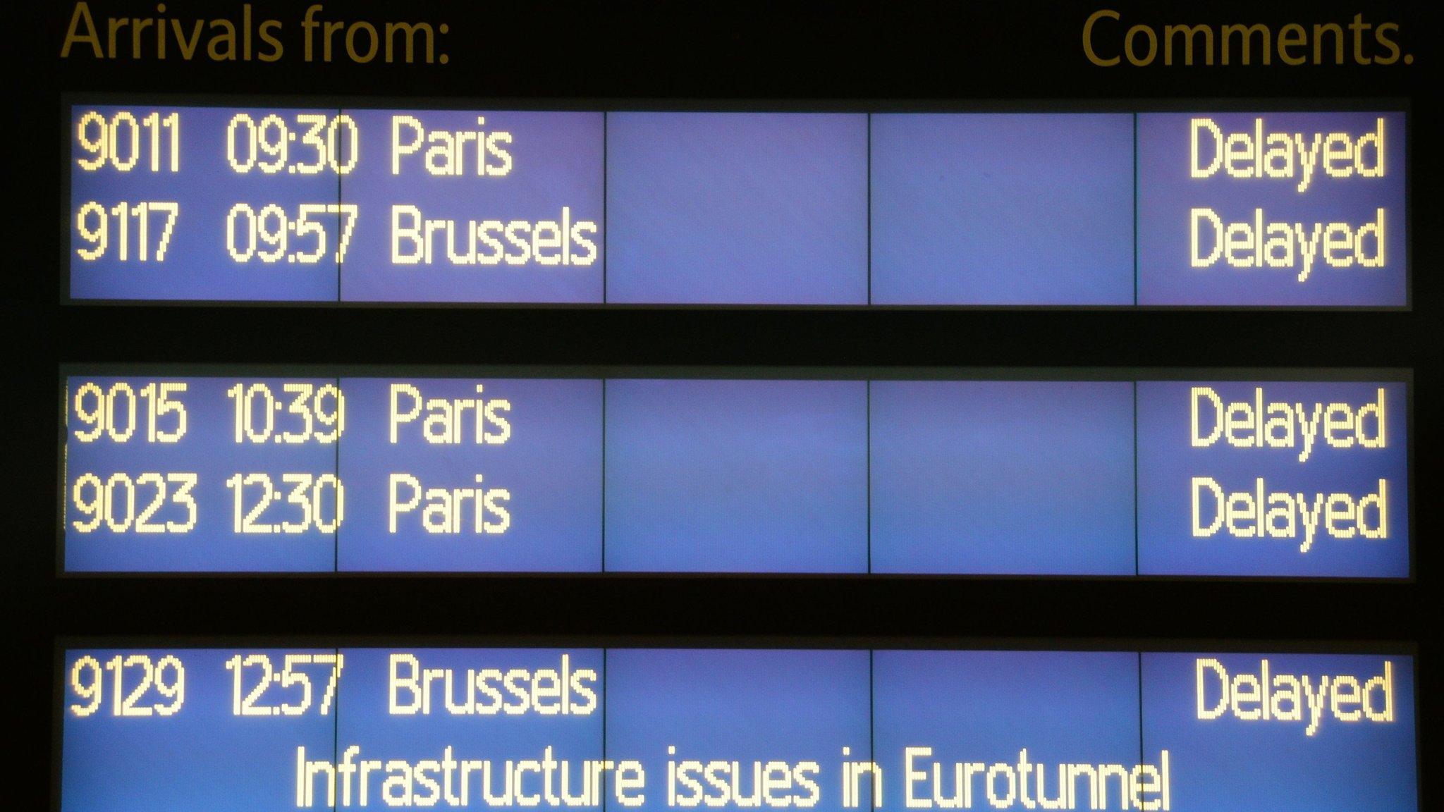 Departure board at St Pancras