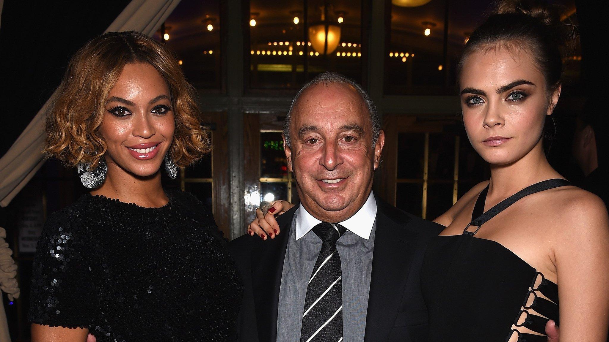 Beyoncé Knowles, Sir Philip Green and Cara Delevingne attend the Topshop Topman New York City