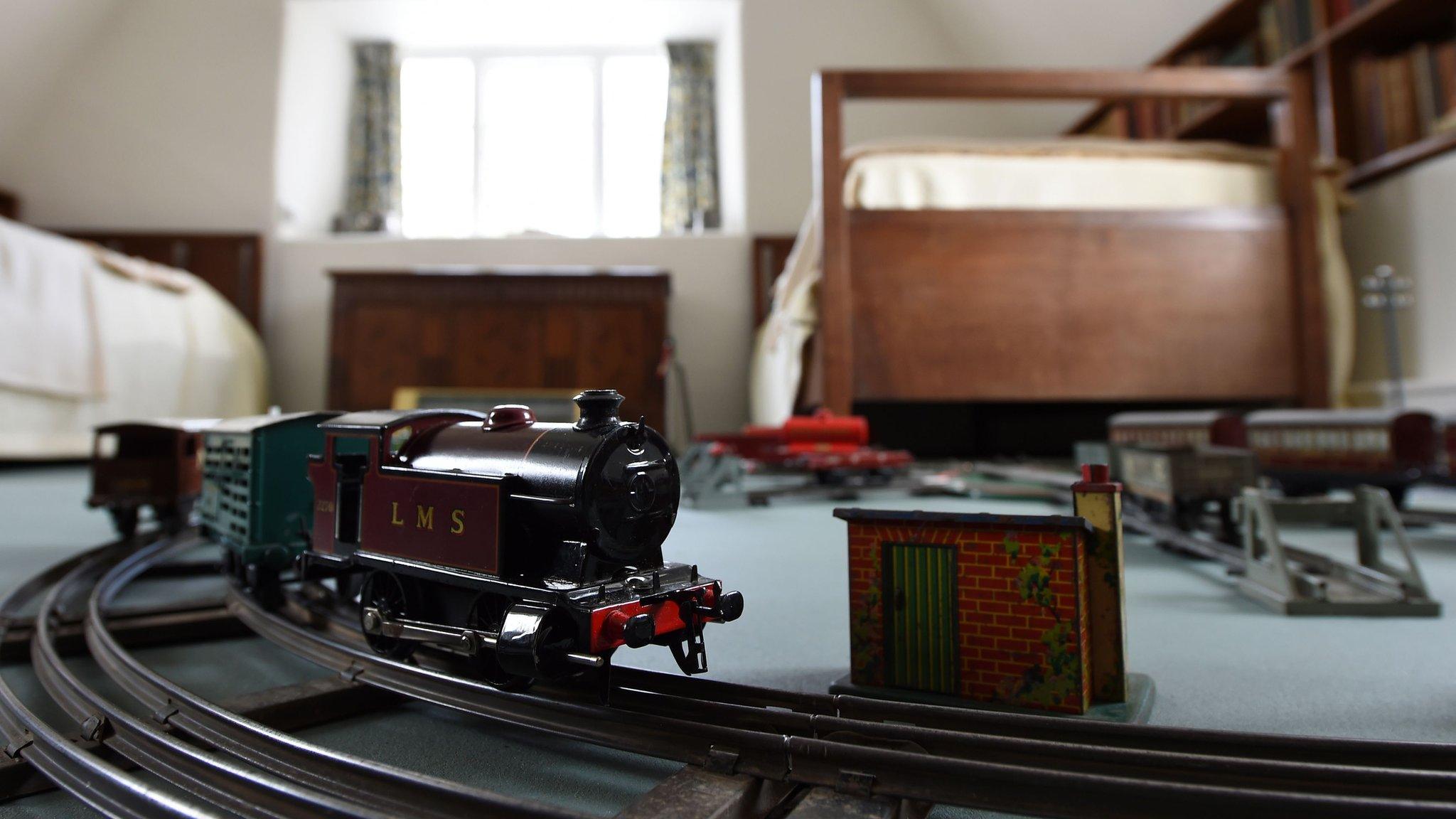 Model train set inside Stoneywell cottage