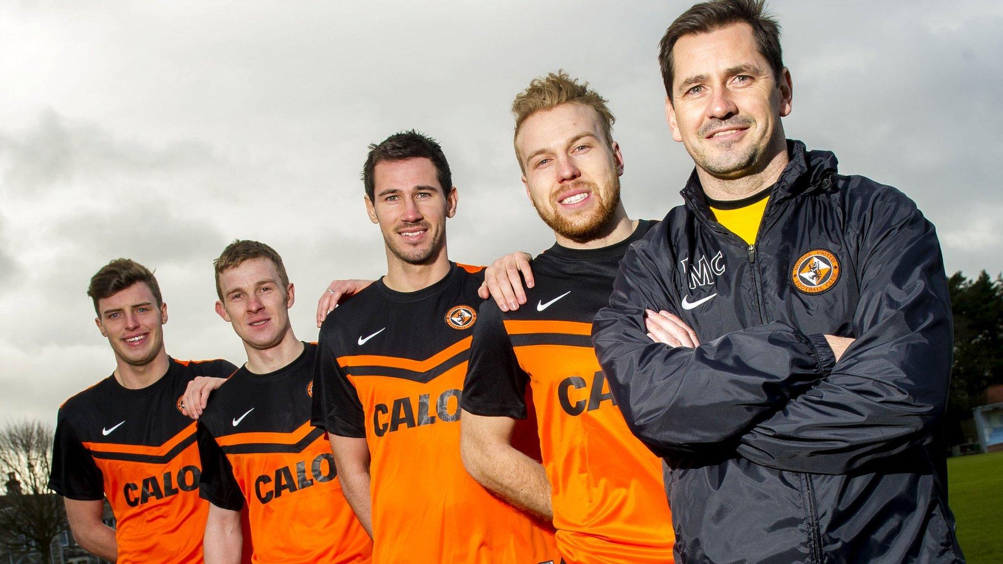 Robbir Muirhead, Paul Dixon, Ryan McGowan, Henri Anier and Jackie McNamara