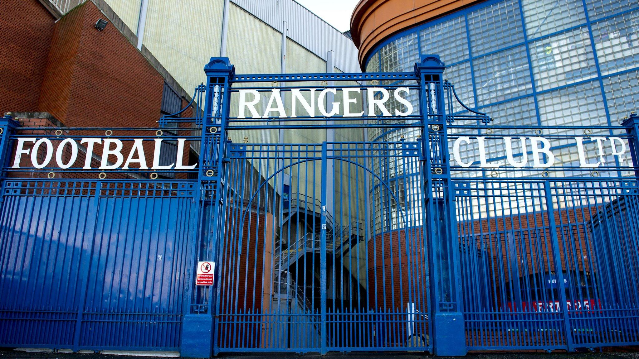 The gates at Ibrox Stadium, home of Rangers