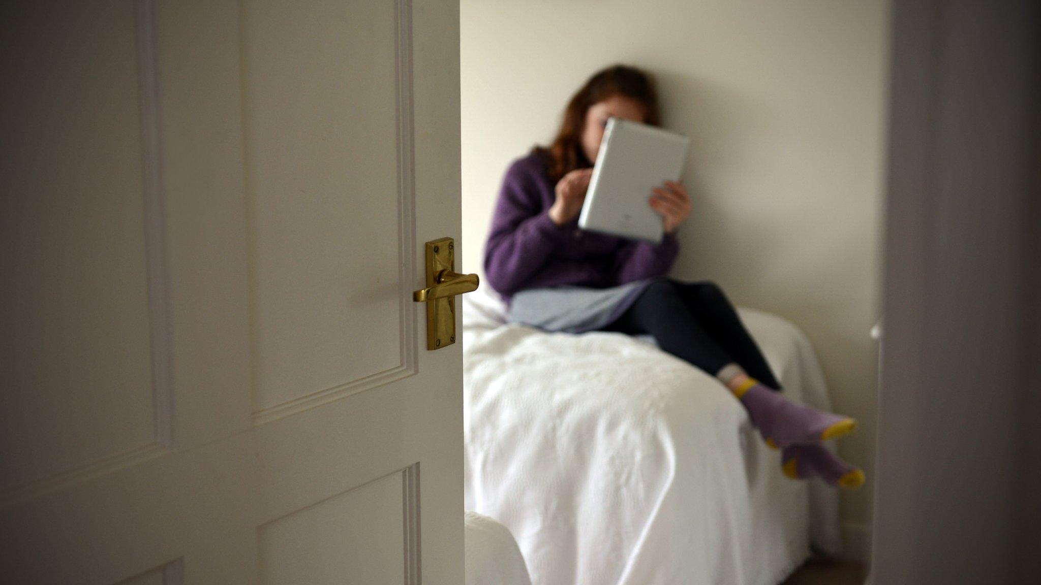 Girl using a tablet