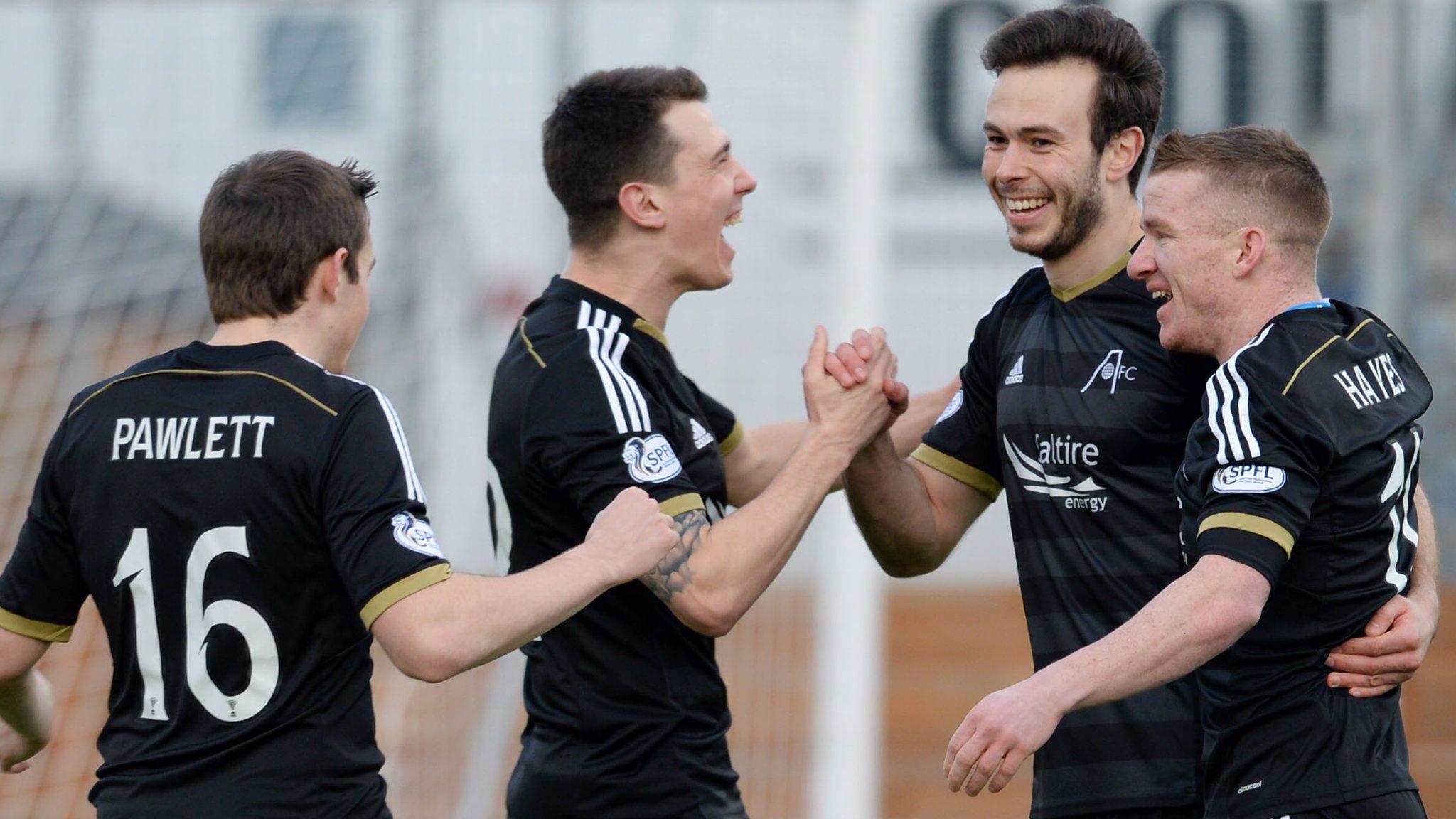 Andrew Considine celebrates his goal against Hamilton