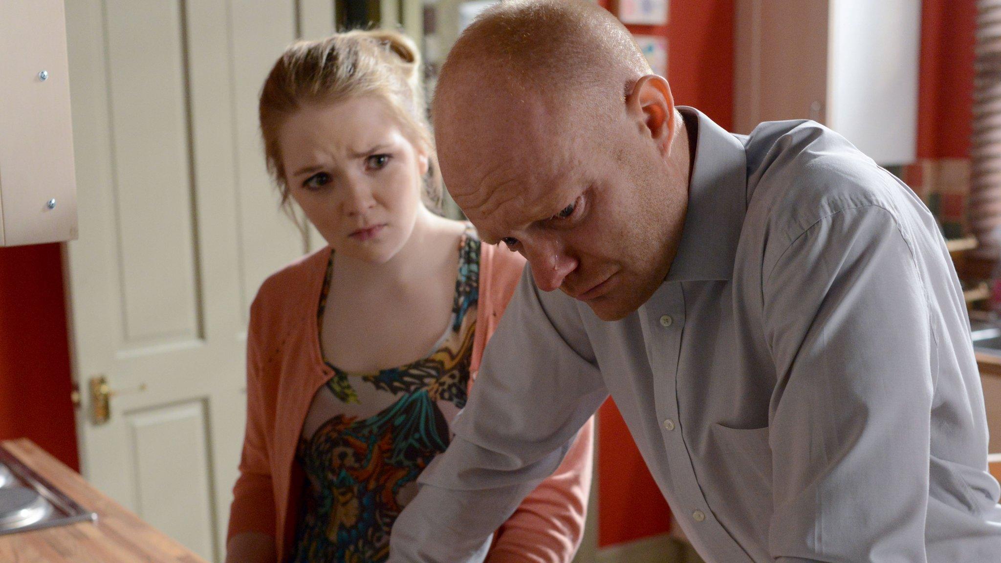 Max Branning, played by Jake Wood, and Abi Branning, played by Lorna Fitzgerald