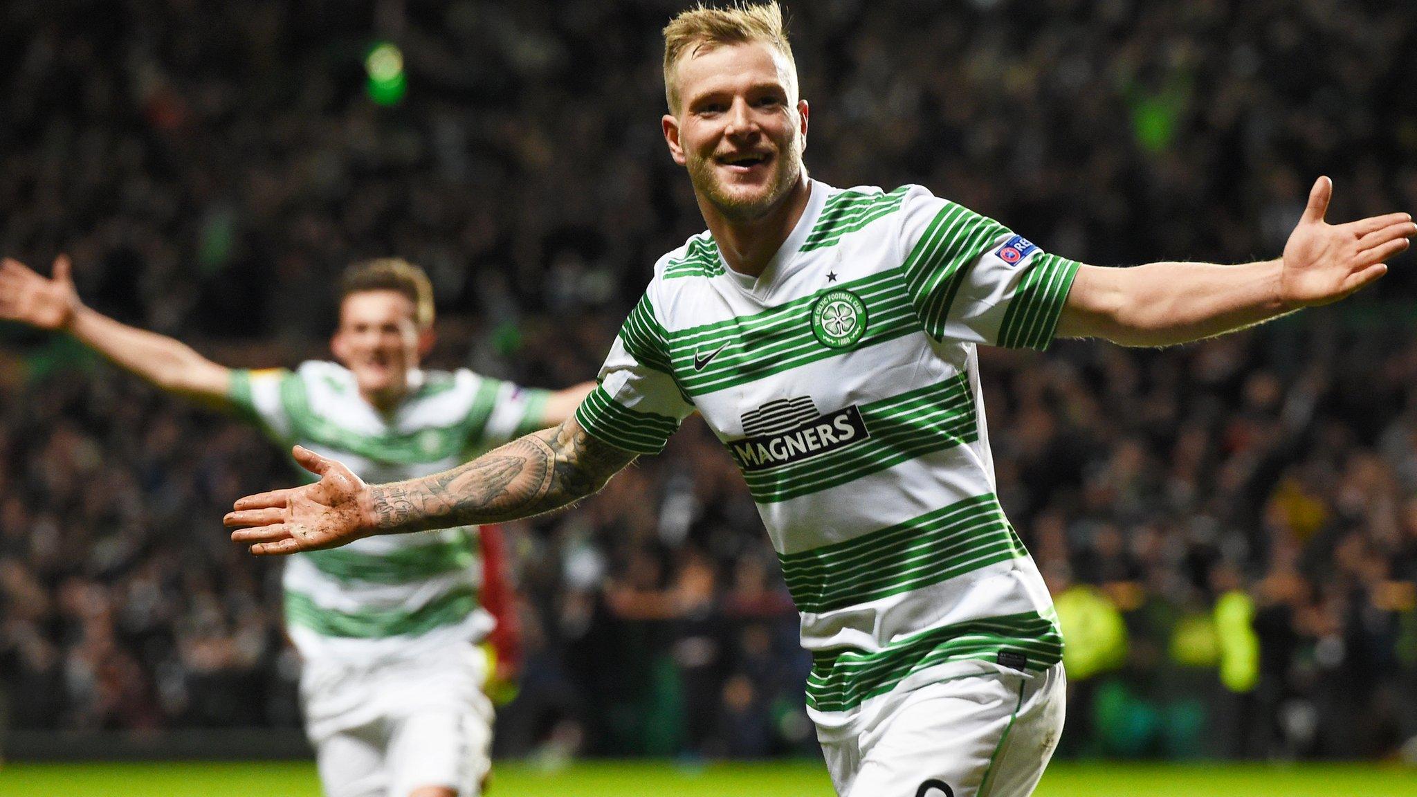 John Guidetti enjoys his equaliser for Celtic