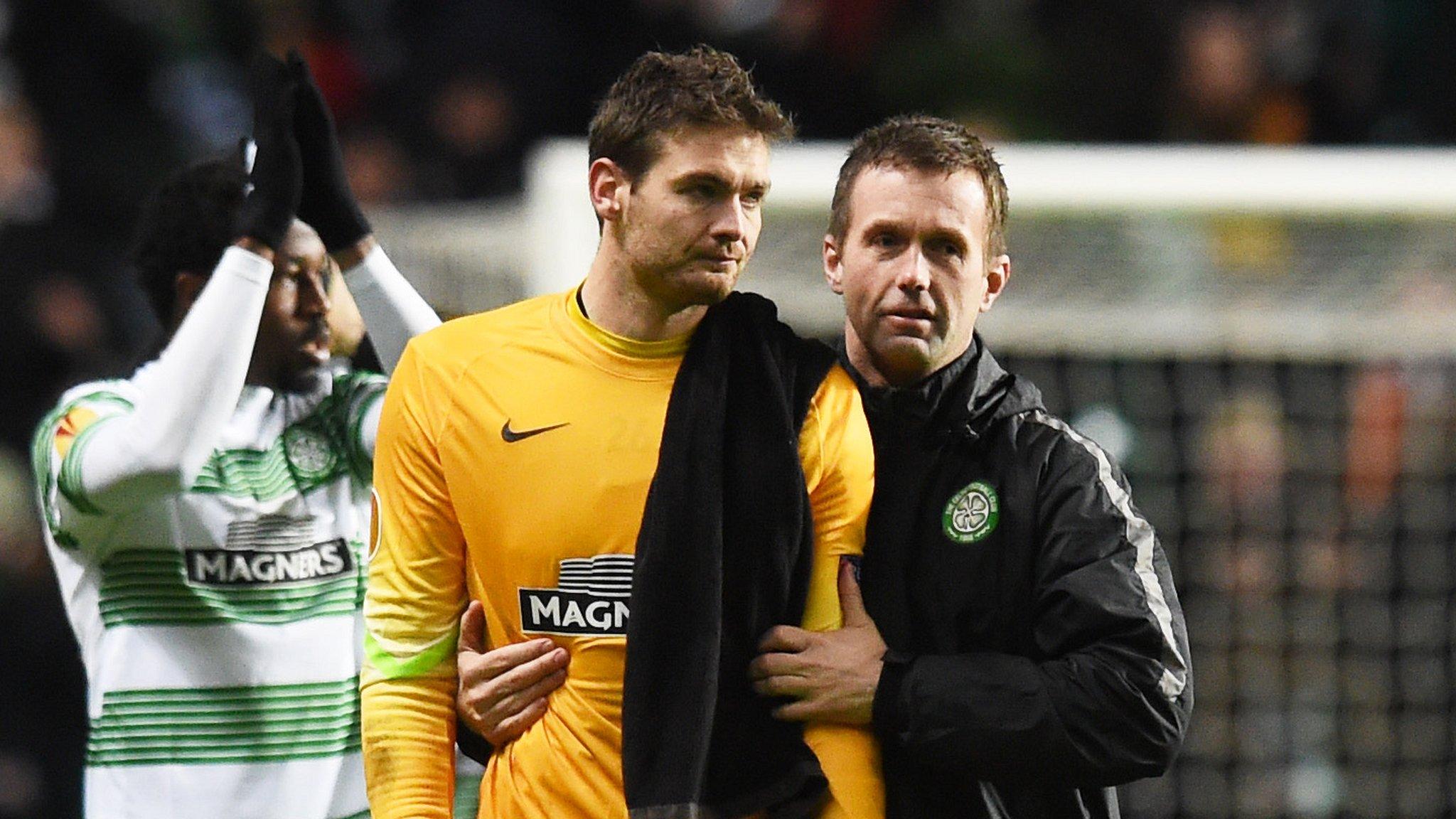 Celtic goalkeeper Craig Gordon and manager Ronny Deila